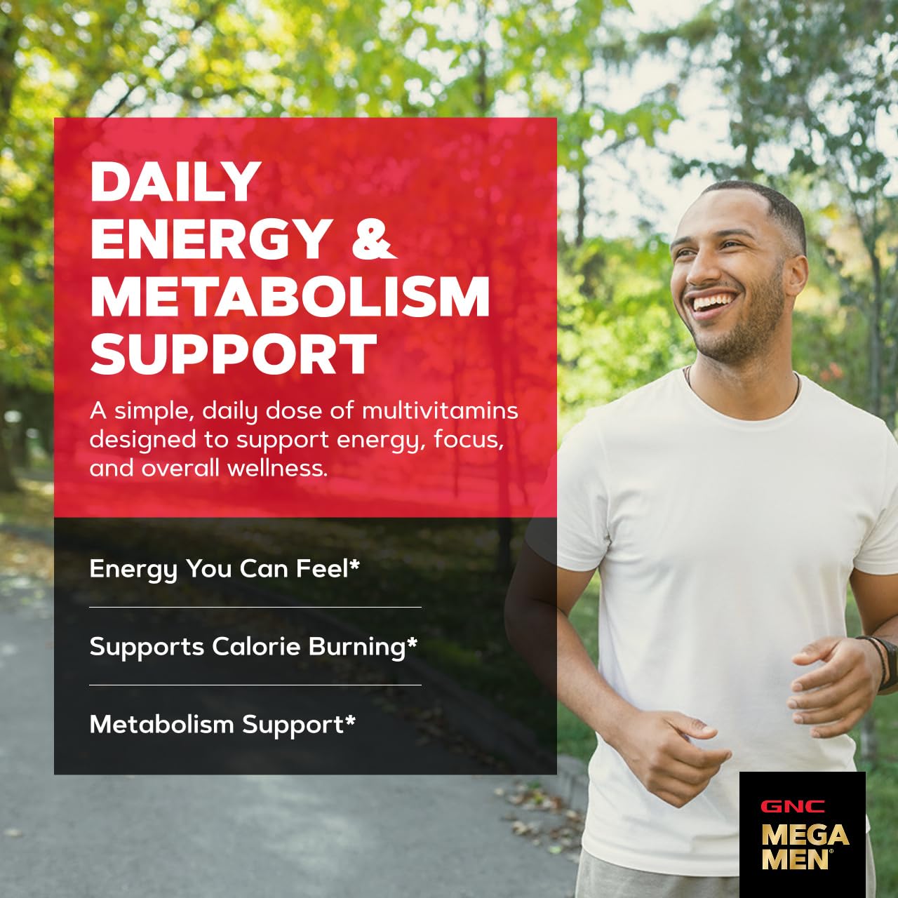 GNC Mega Men Energy & Metabolism Multivitamin for Men Caplets 90
