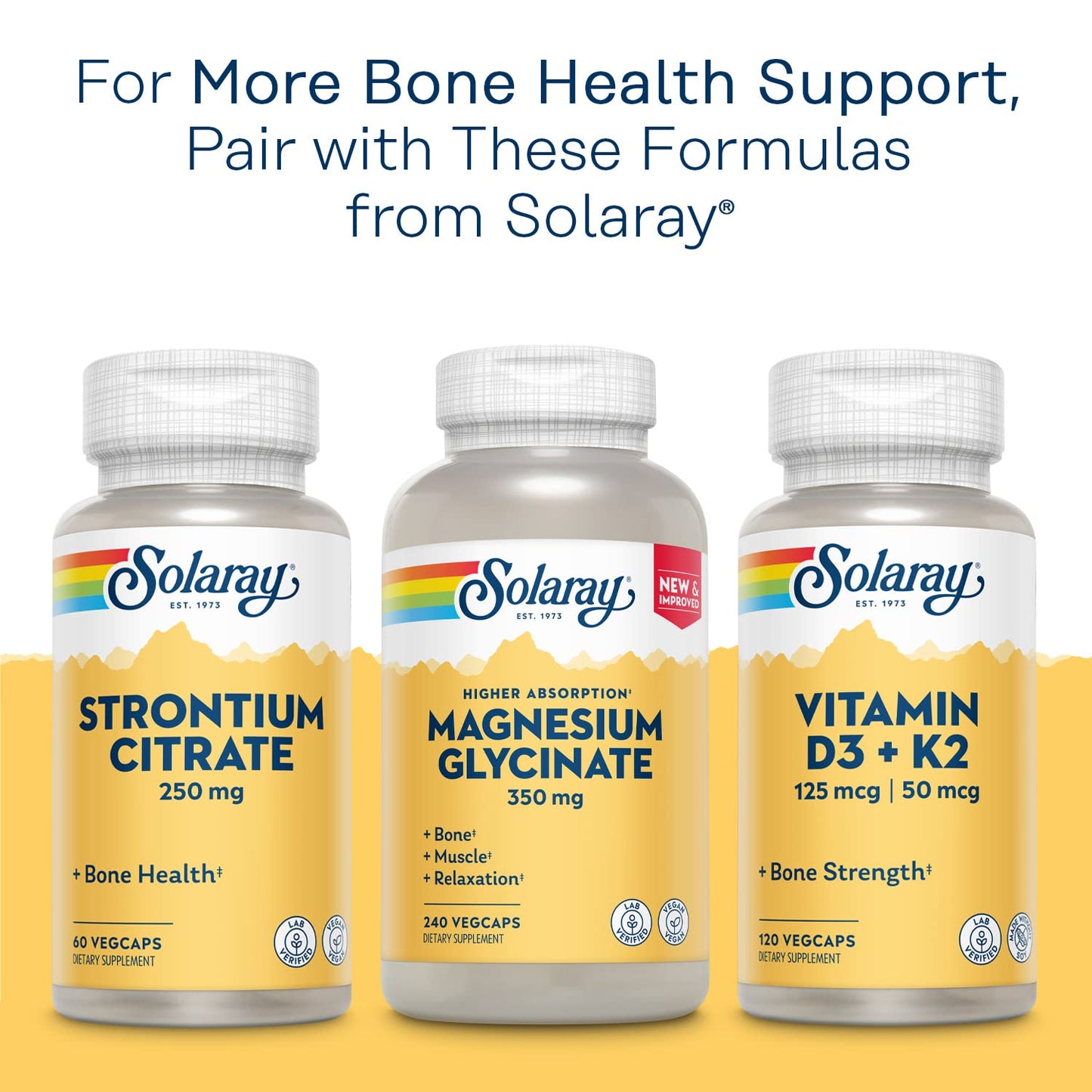 Solaray Calcium Bisglycinate Supplement 1000mg Capsules, 120 Count