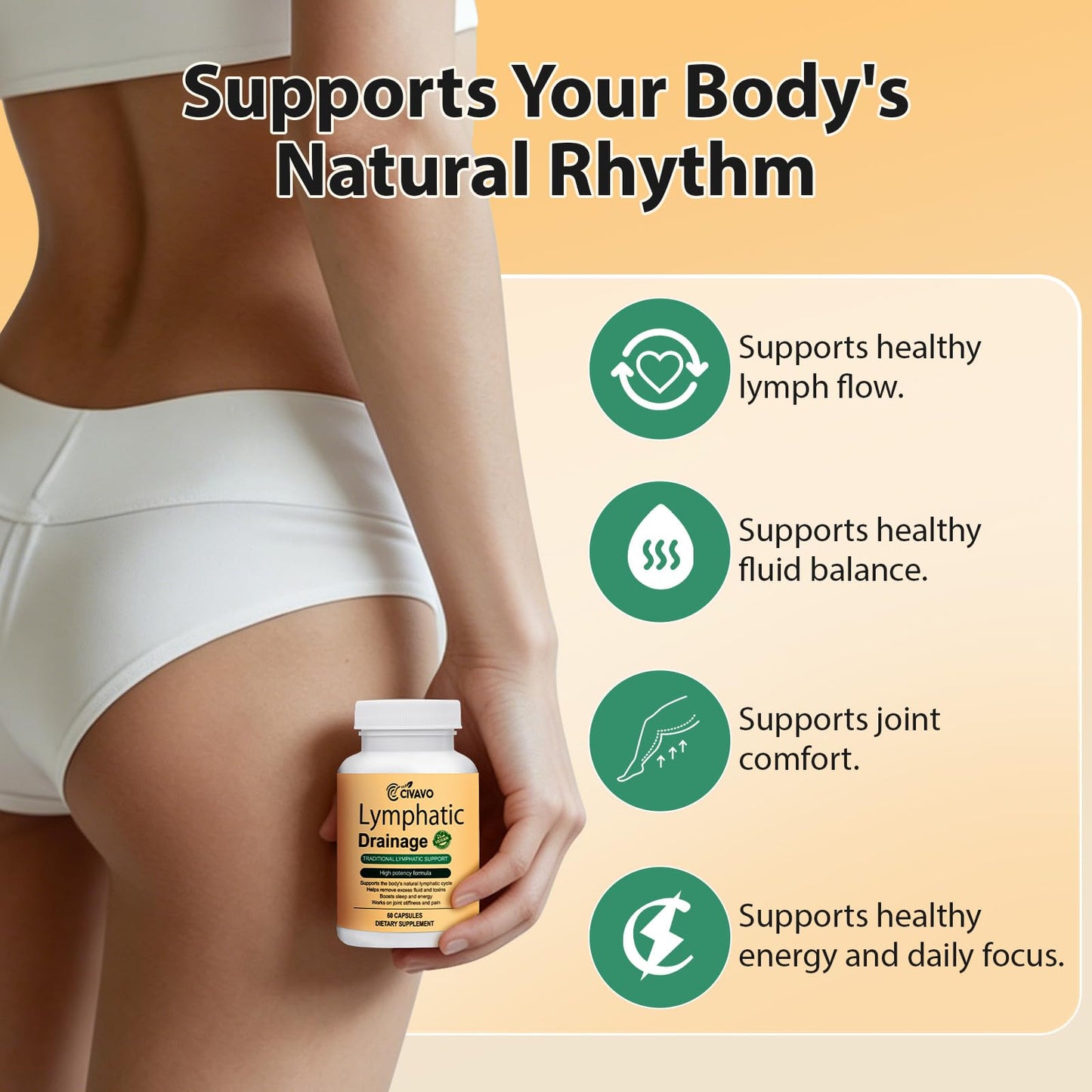 Civavo Lymphatic Drainage Supplement Capsules, 60 Capsules