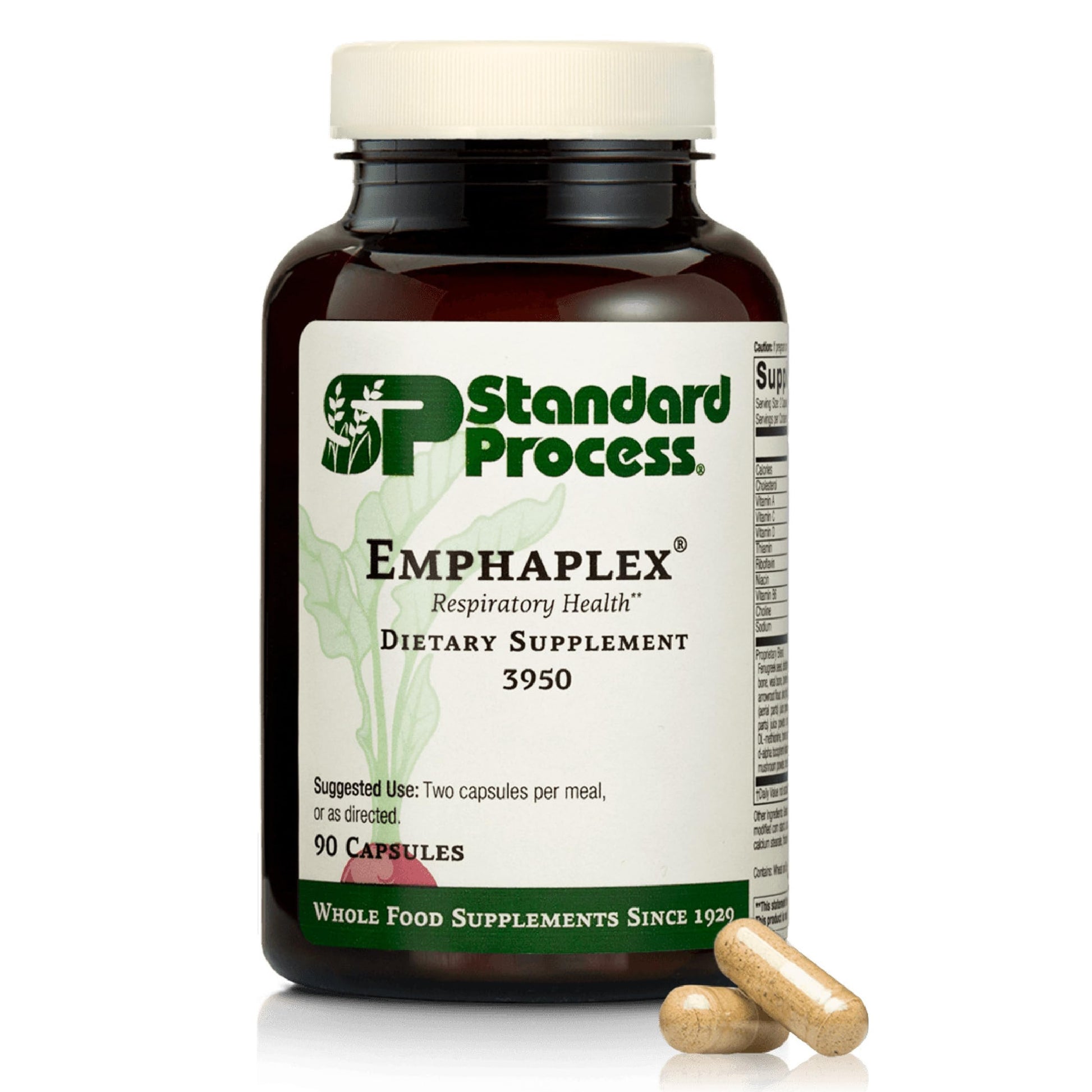 Standard Process Inc. Emphaplex Respiratory System Supplement for Antioxidant Support for Cellular Energy Support & Nervous System Health, 90 Capsules