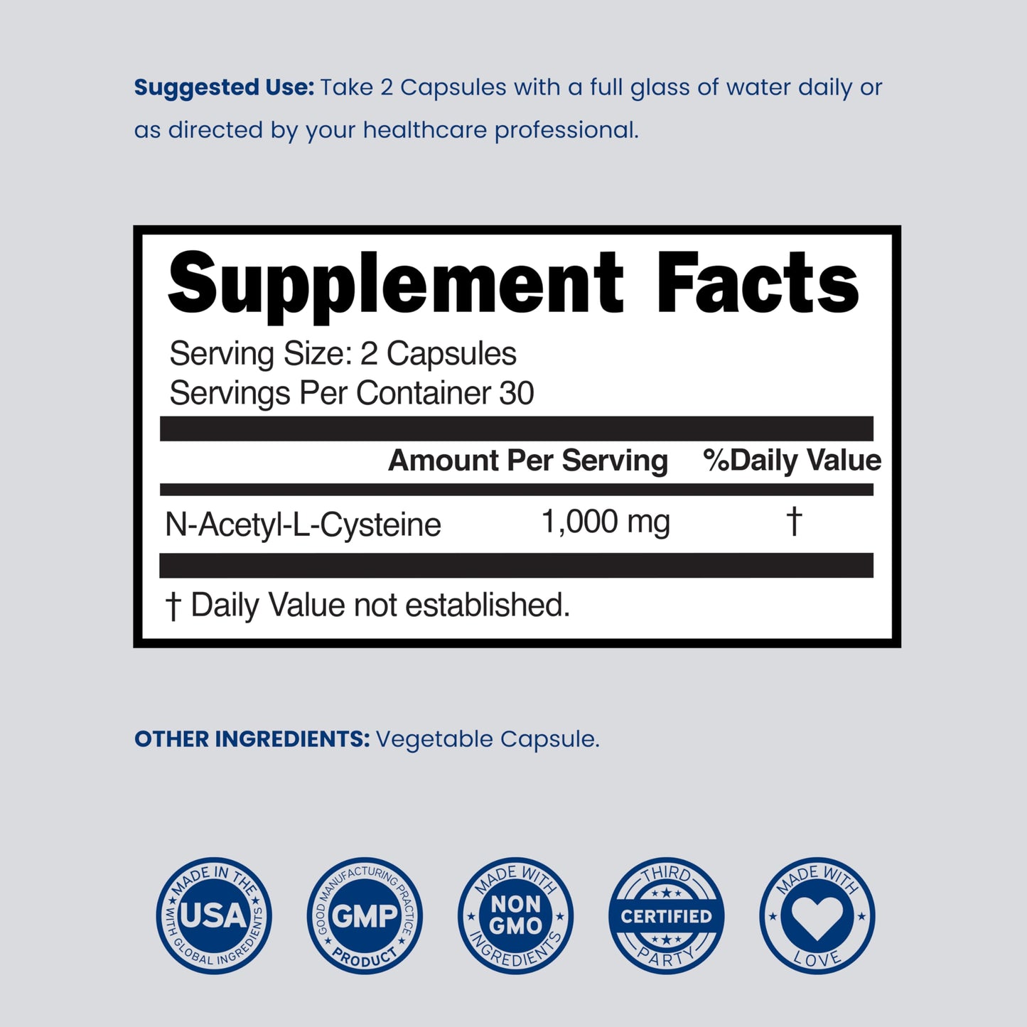 DORADO NUTRITION NAC Supplement Capsules 60 Count