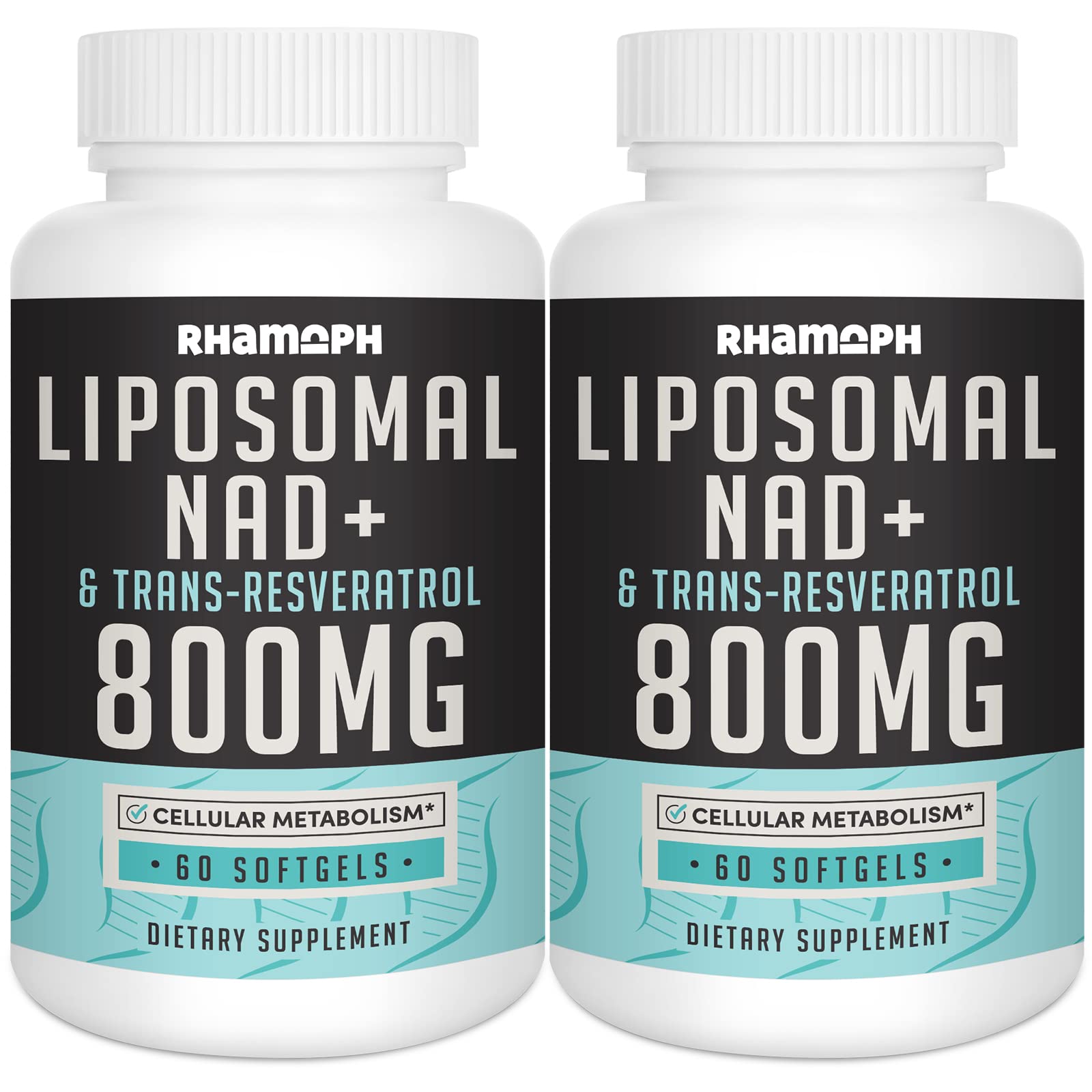 Rhamoph Liposomal NAD+ 800 mg with Trans-Resveratrol 300 mg Softgels, 120-Count