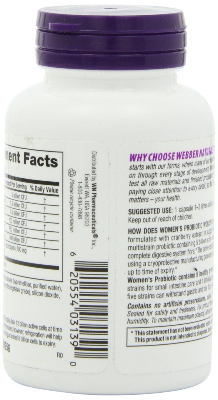 Webber Naturals Women’s Probiotic Capsule, 45 Count