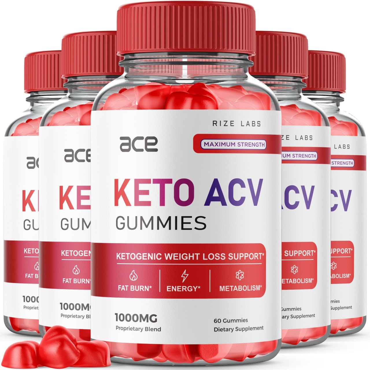 Rize Labs Ace Keto ACV Gummies for Advanced Weight Loss with Apple Cider Vinegar Supplement Belly Fat Extra Strength, 300 Gummies