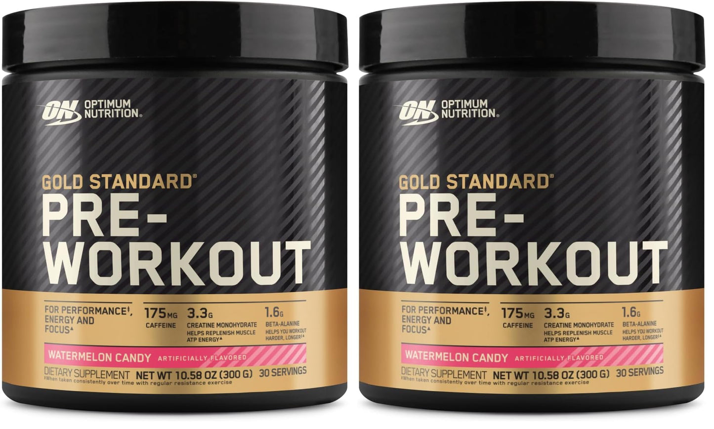 Optimum Nutrition Gold Standard Pre-Workout Powder Watermelon Candy, 60 Servings (Pack of 2)