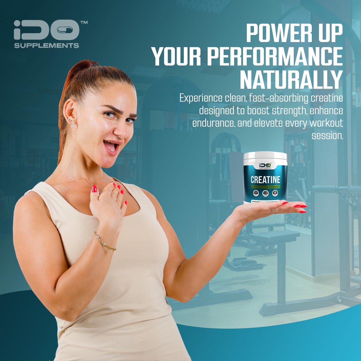 iDo Supplements Micronized Creatine Monohydrate Powder 10.58 Ounce