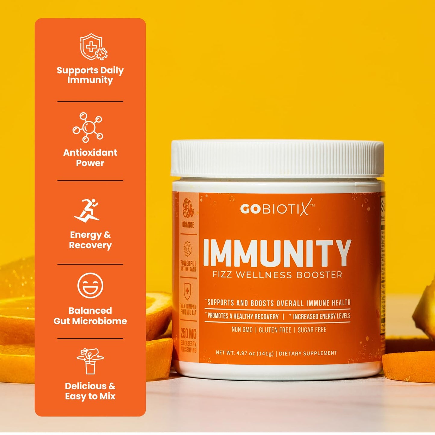 GOBIOTIX Vitamin C Immune Defense Support Powder 4.97 Ounce