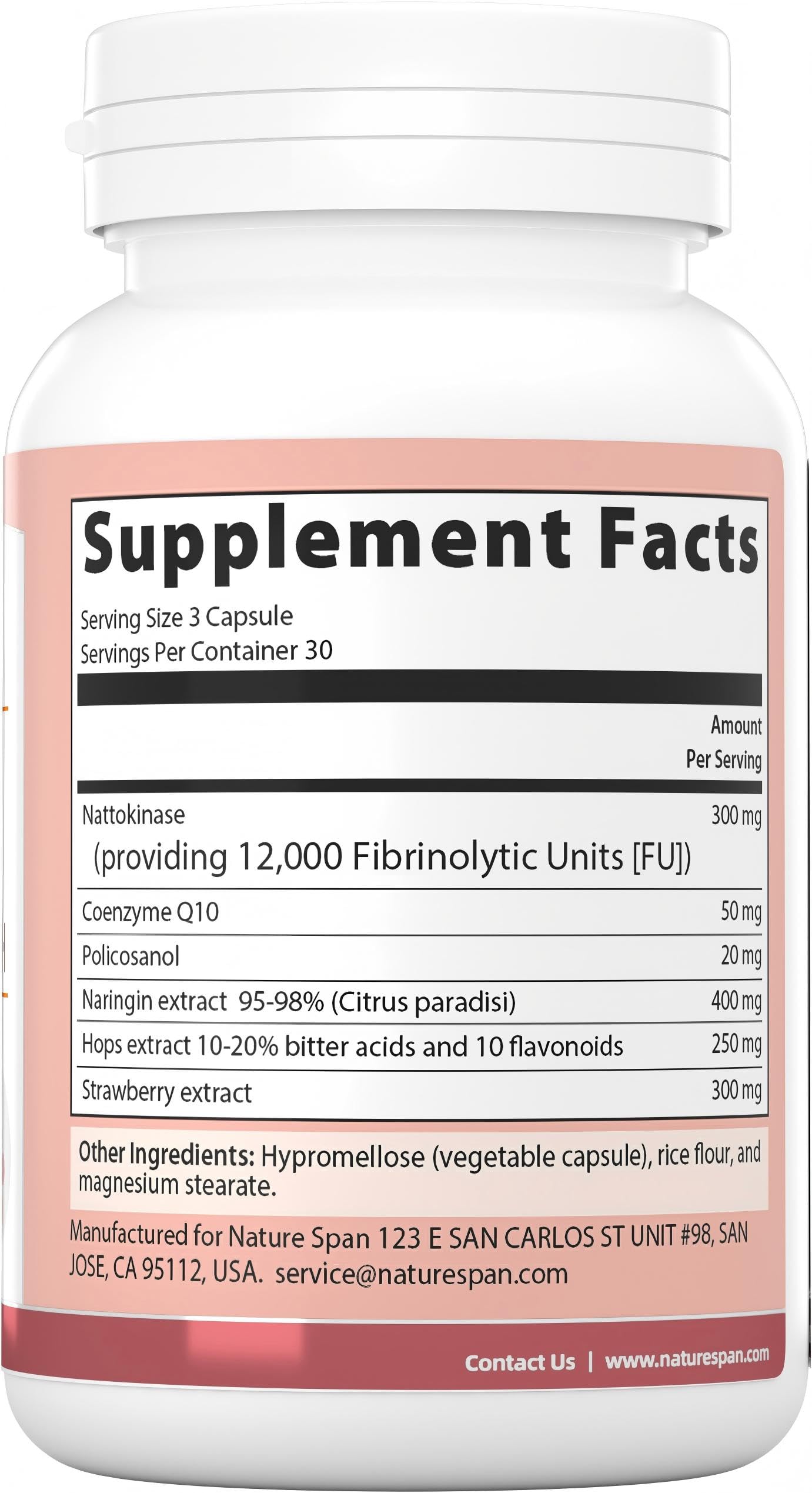 NATURESPAN Nattokinase 12000 FU Supplement for Men & Women, 60 Capsules