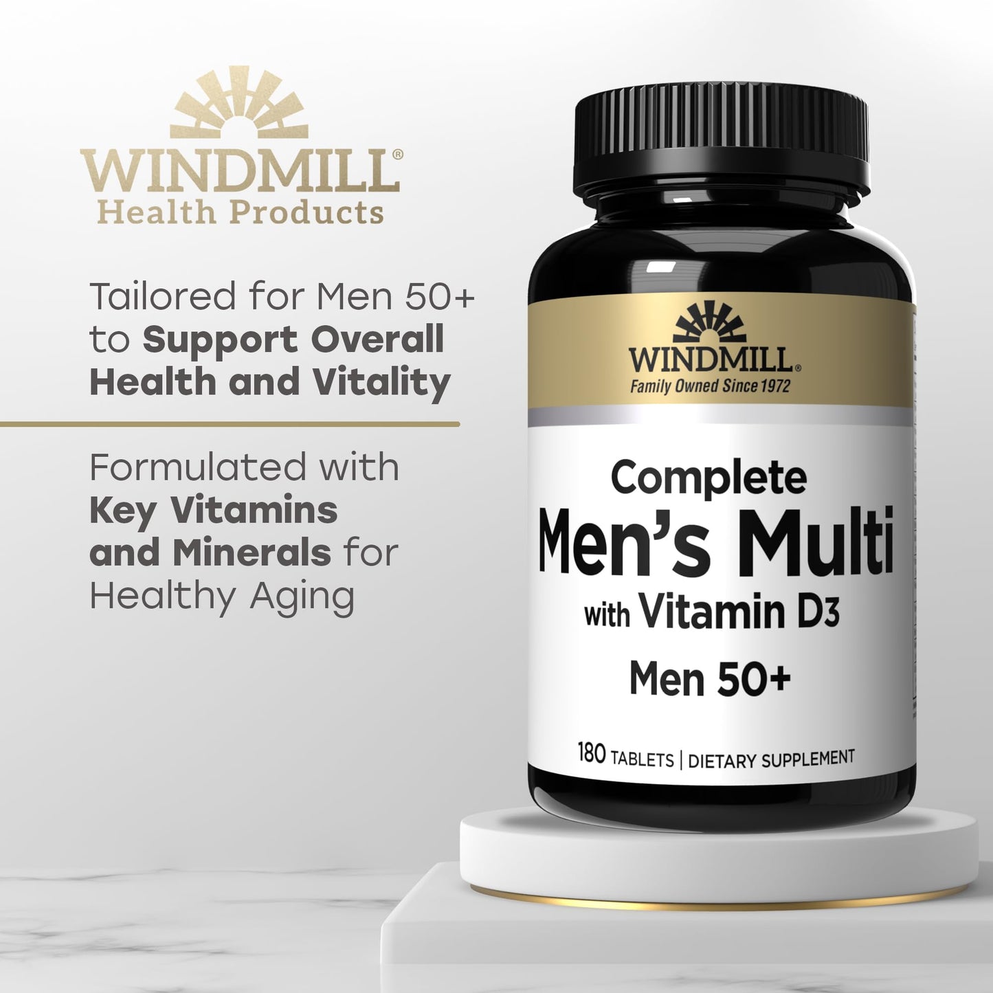 Windmill Men’s Multi 50+ with Vitamin D3, 180 Tablets