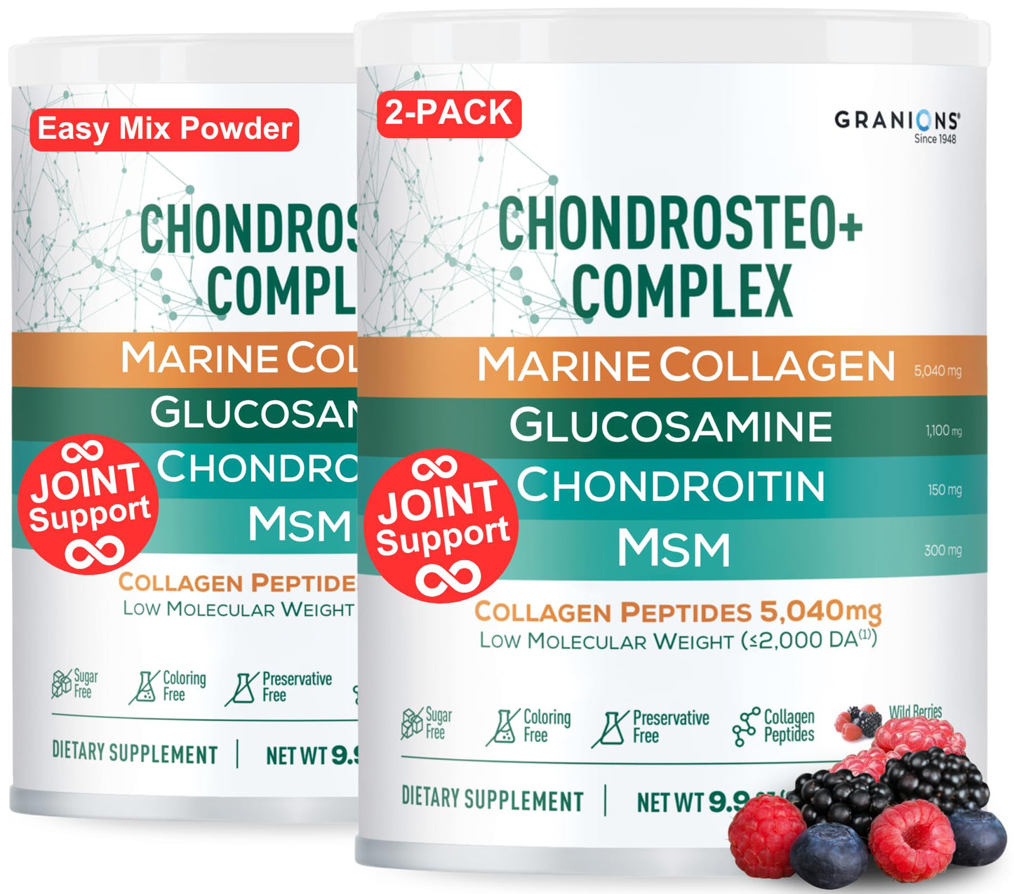Granions Glucosamine Chondroitin MSM Complex Powder Pack of 2
