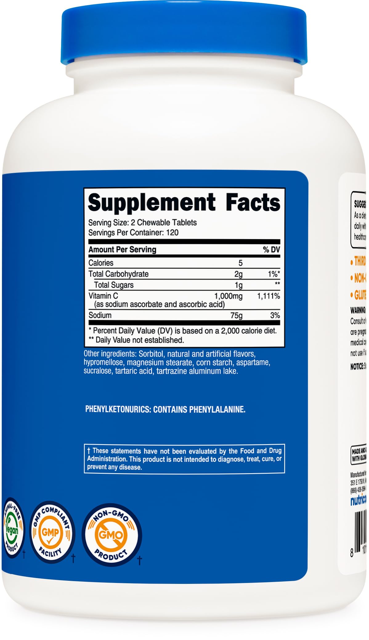 Nutricost Vitamin C Chewable 240 Tablets