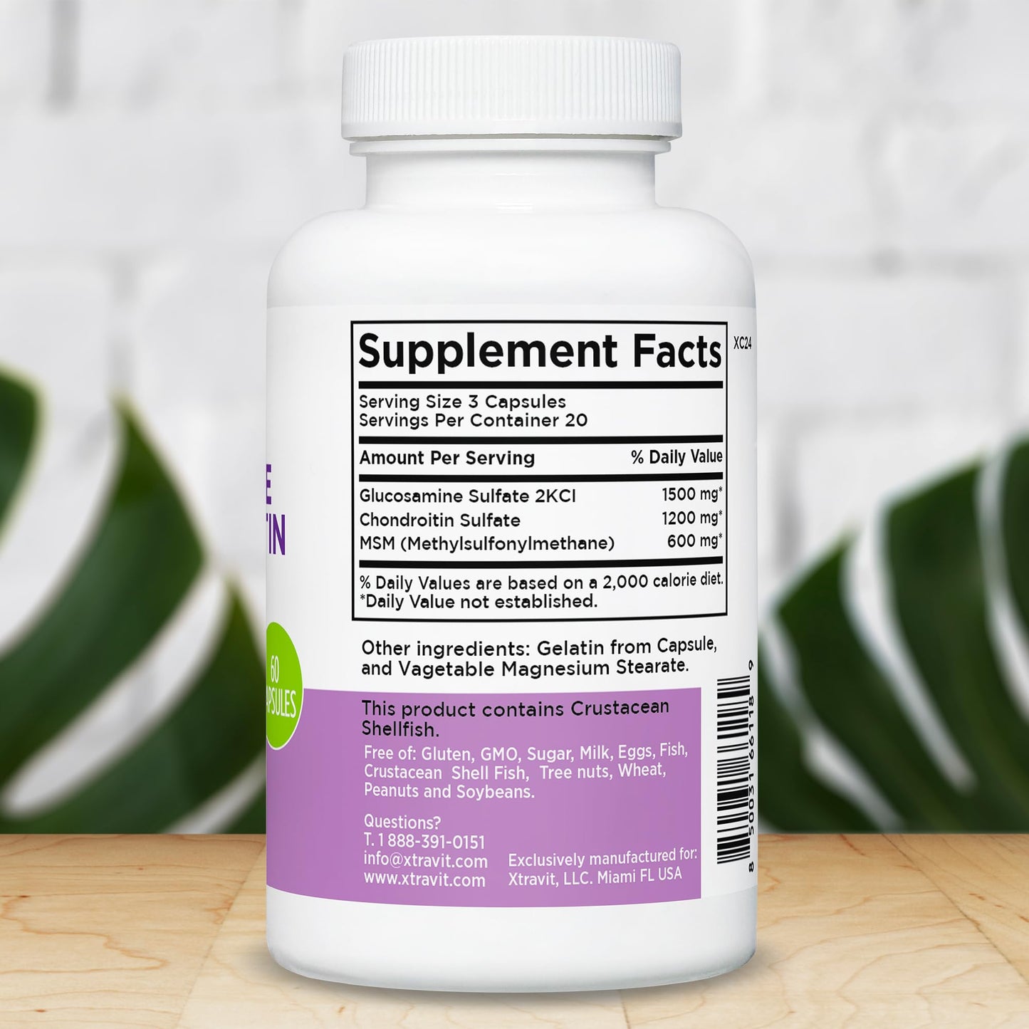 Xtravit Glucosamine Chondroitin MSM Capsules, 60 Capsules