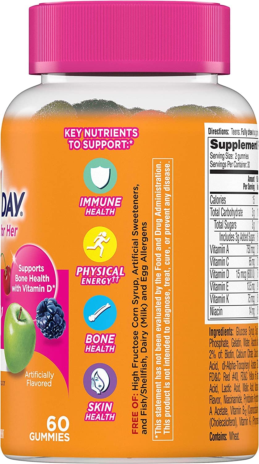 ONE A DAY Teen for Her VitaCraves Gummies, 60-count