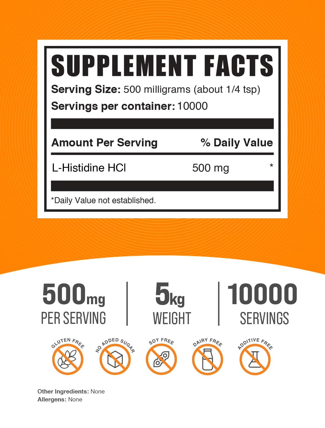 BulkSupplements L-Histidine HCl Powder 176.3