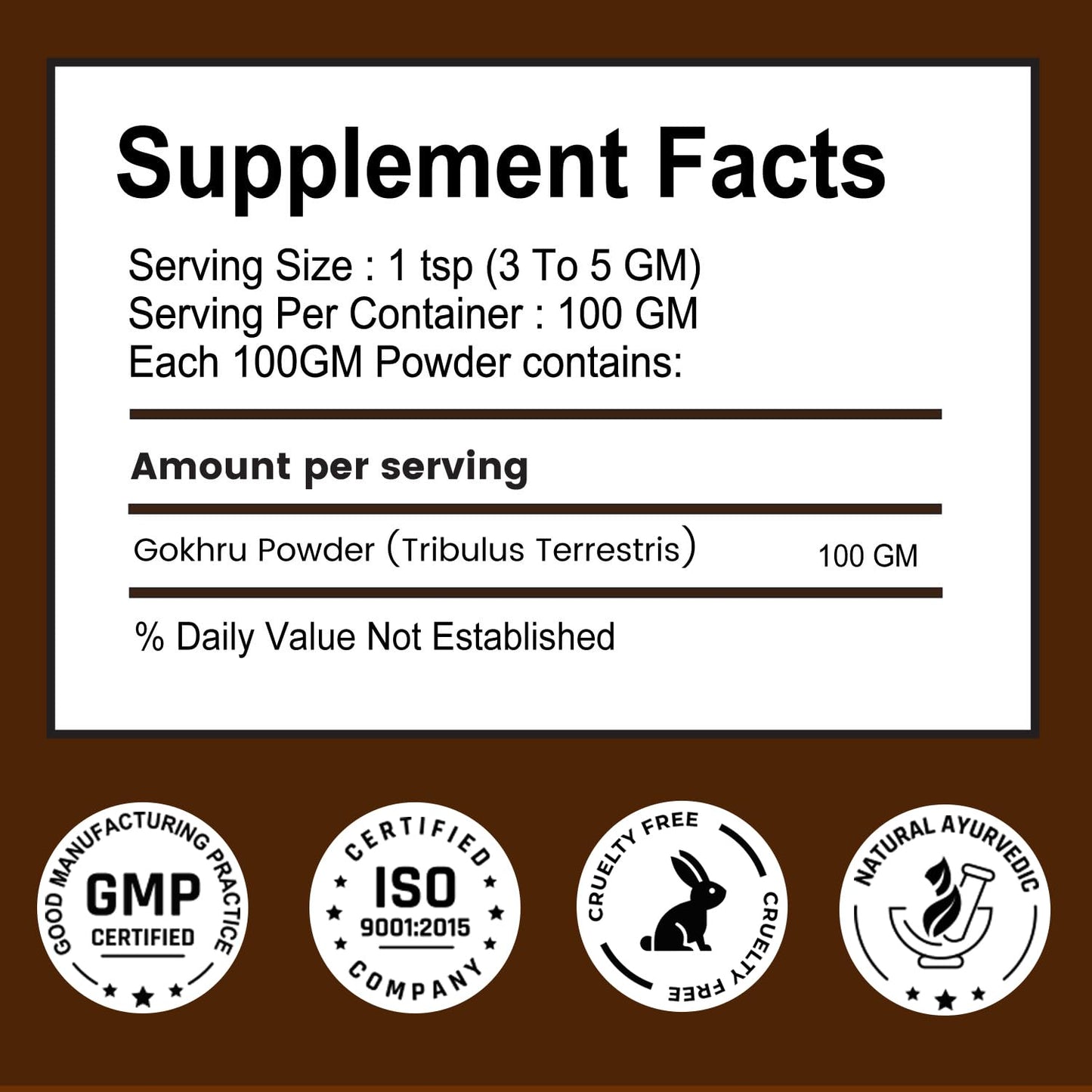VEDIKROOTS Gokhru Powder 3.53 Ounce