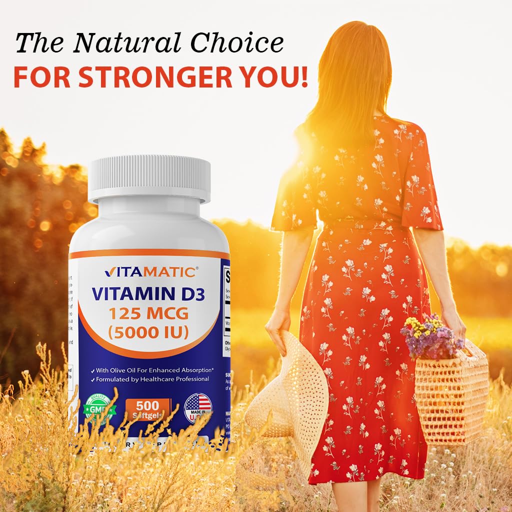 Vitamatic Vitamin D3 5000 IU (125 mcg) 500 Softgels