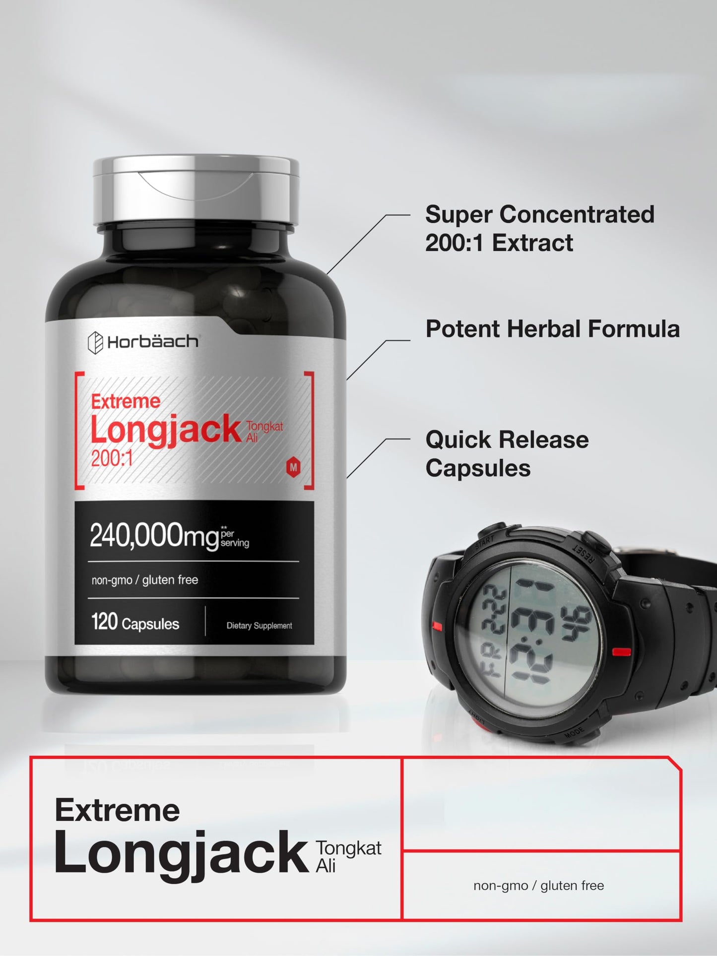 Horbäach Longjack Tongkat Ali Capsule 120 Capsules