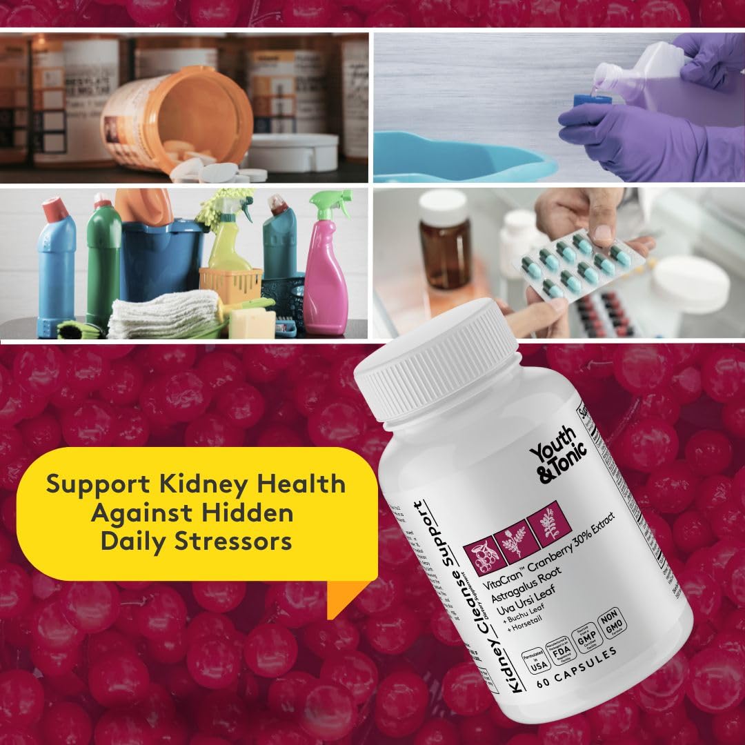 Youth & Tonic Kidney Support Supplement Capsules, 60 Count