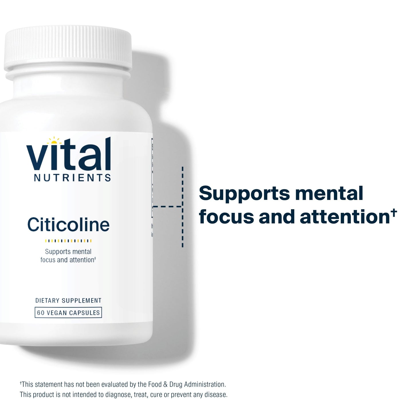 Vital Nutrients Citicoline - Mental Focus and Attention 60 Count Capsules