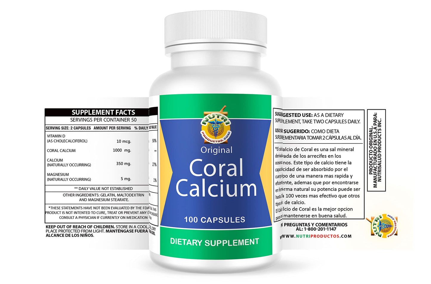 Nutrisalud Products Coral Calcium Capsules 200 Count