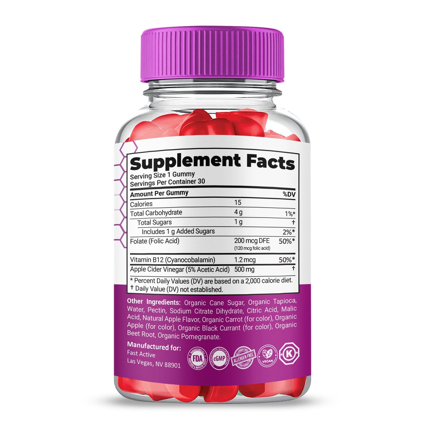 Gold Nutra Fast Active ACV Gummies 2-Pack