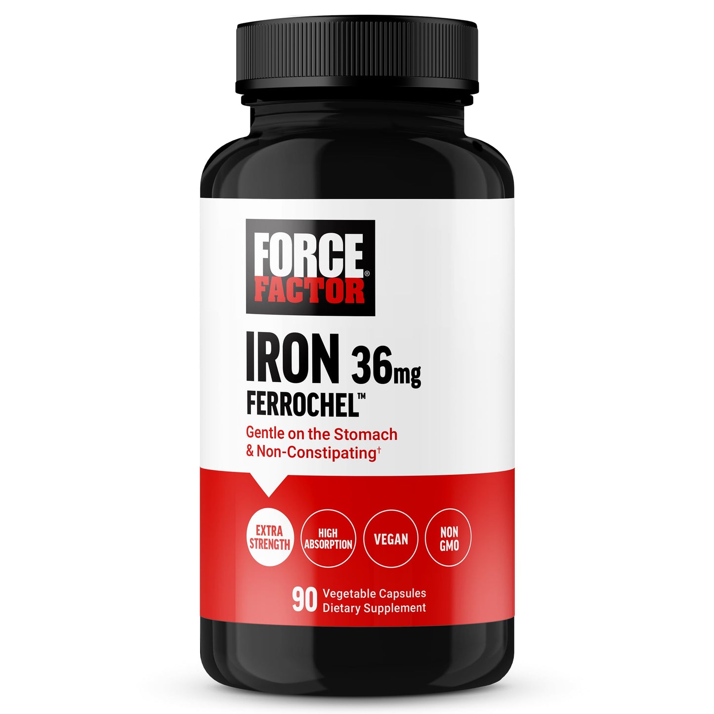 Force Factor Iron Bisglycinate 36mg Capsule, 90 Count