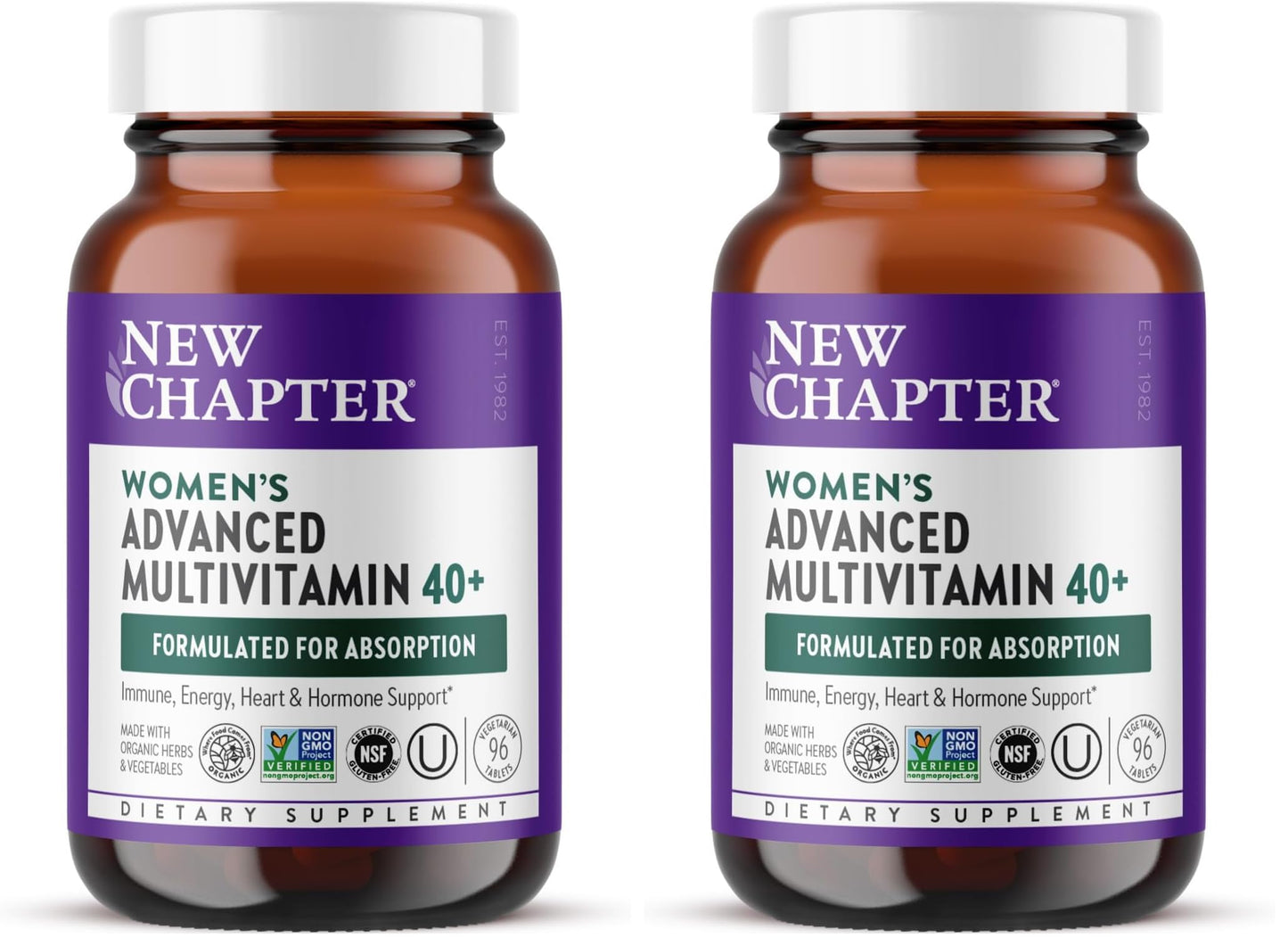 New Chapter Women's Multivitamin 40+ Advanced Formula for Heart, Hormone, Immune & Energy Support, Higher Levels of Whole-Food Fermented B Vitamins +D3, Made Organic Non-GMO Ingredients, Tablets, 192