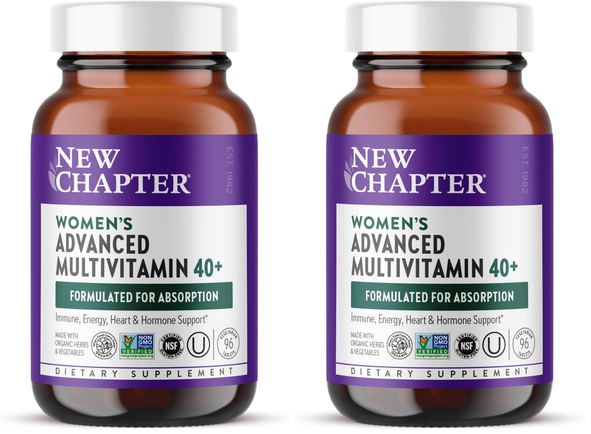 New Chapter Women's Multivitamin 40+ Advanced Formula for Heart, Hormone, Immune & Energy Support, Higher Levels of Whole-Food Fermented B Vitamins +D3, Made Organic Non-GMO Ingredients, Tablets, 192
