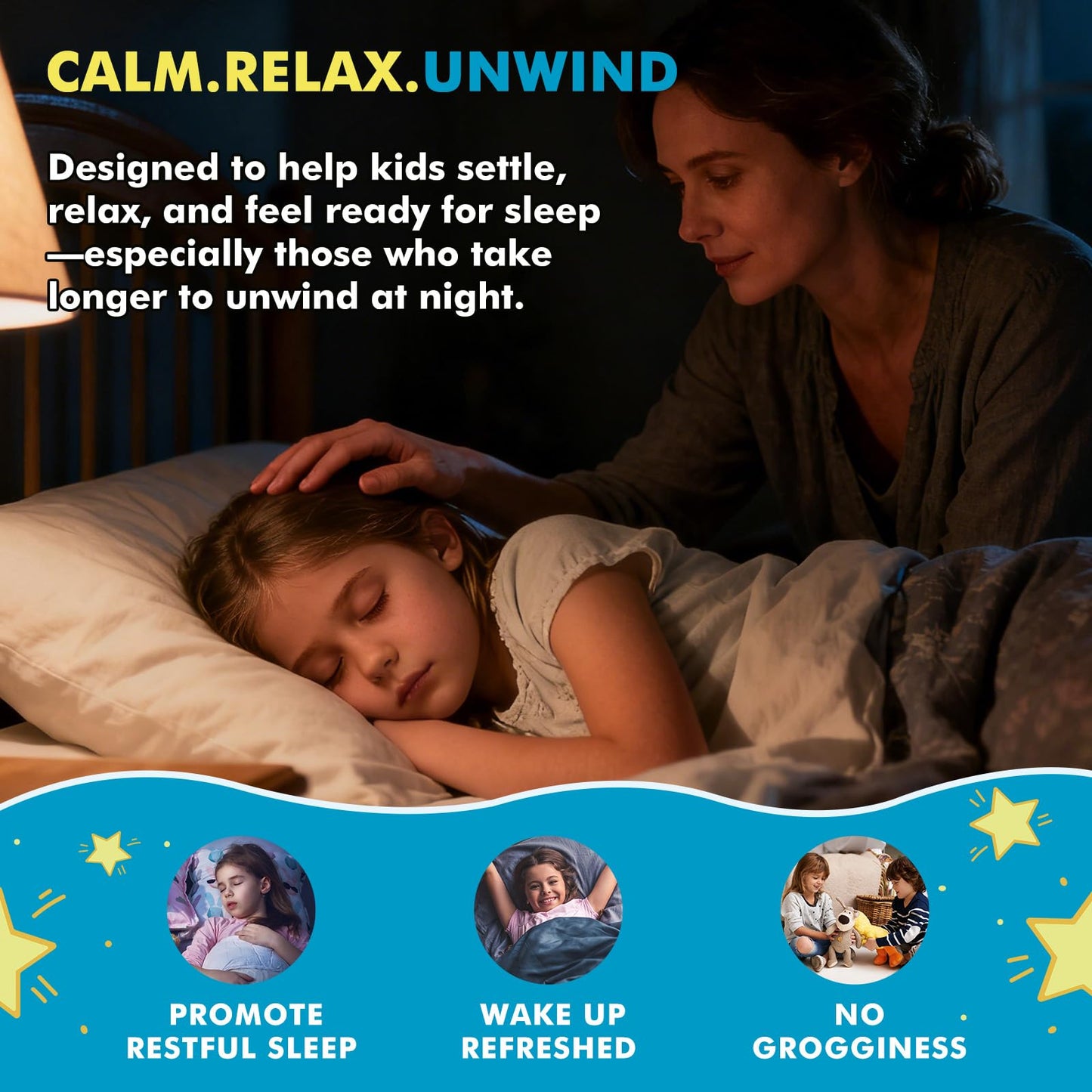 LUCNVEM Kids Sleep Gummies with Magnesium Glycinate, 60 Count