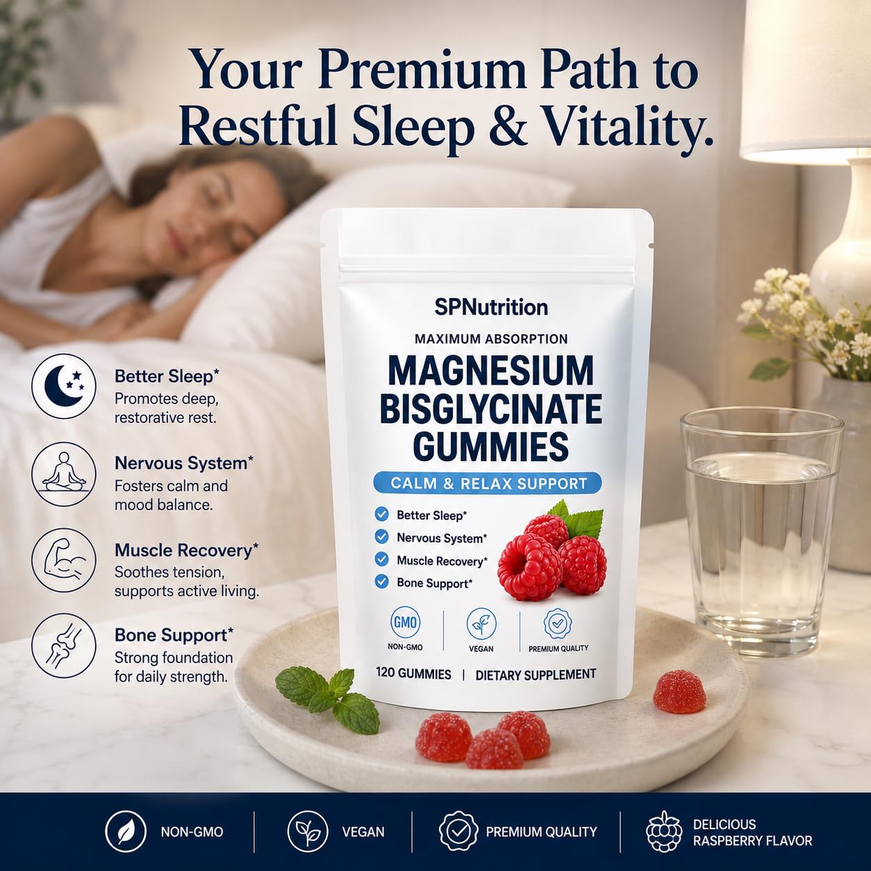 SPNutrition Gummies Magnesium Bisglycinate 400mg Gummies, 1 Bottle