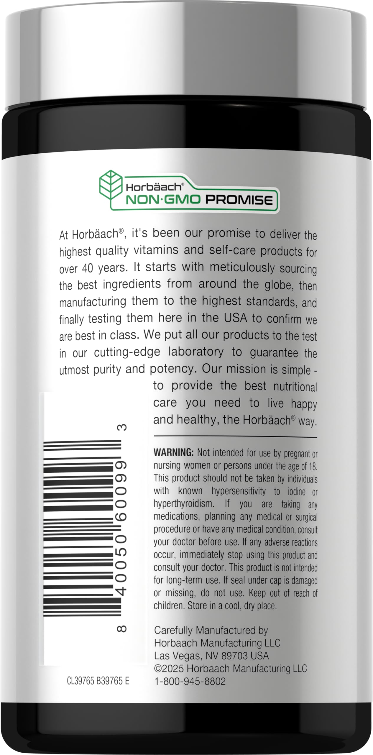 Horbäach Brown Seaweed Extract Capsules, 200 Count
