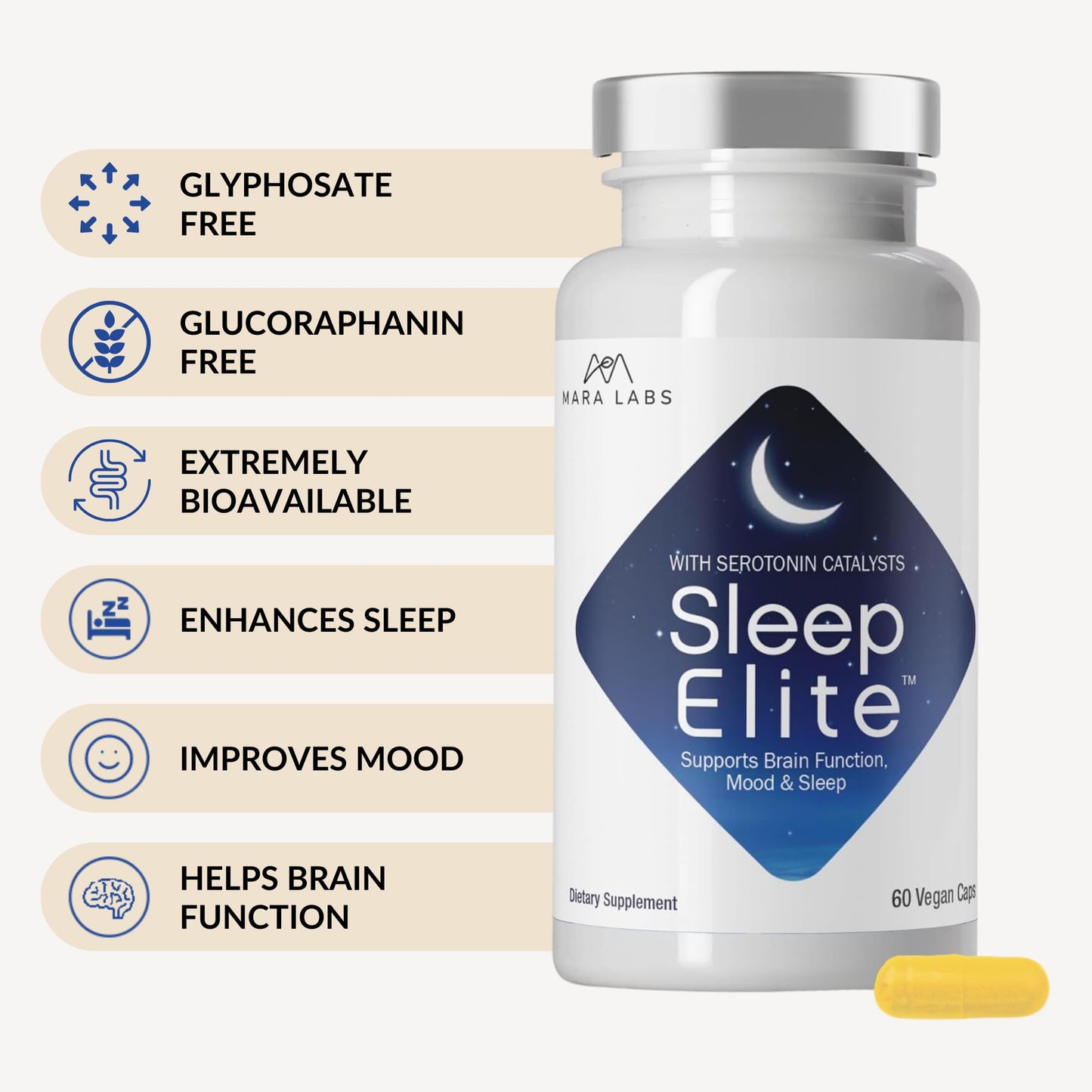 BrocElite Mara Labs SleepElite Capsules, 60 Capsules