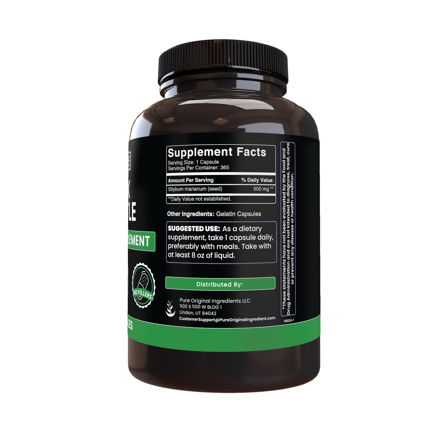 Pure Original Ingredients Milk Thistle Capsules 365