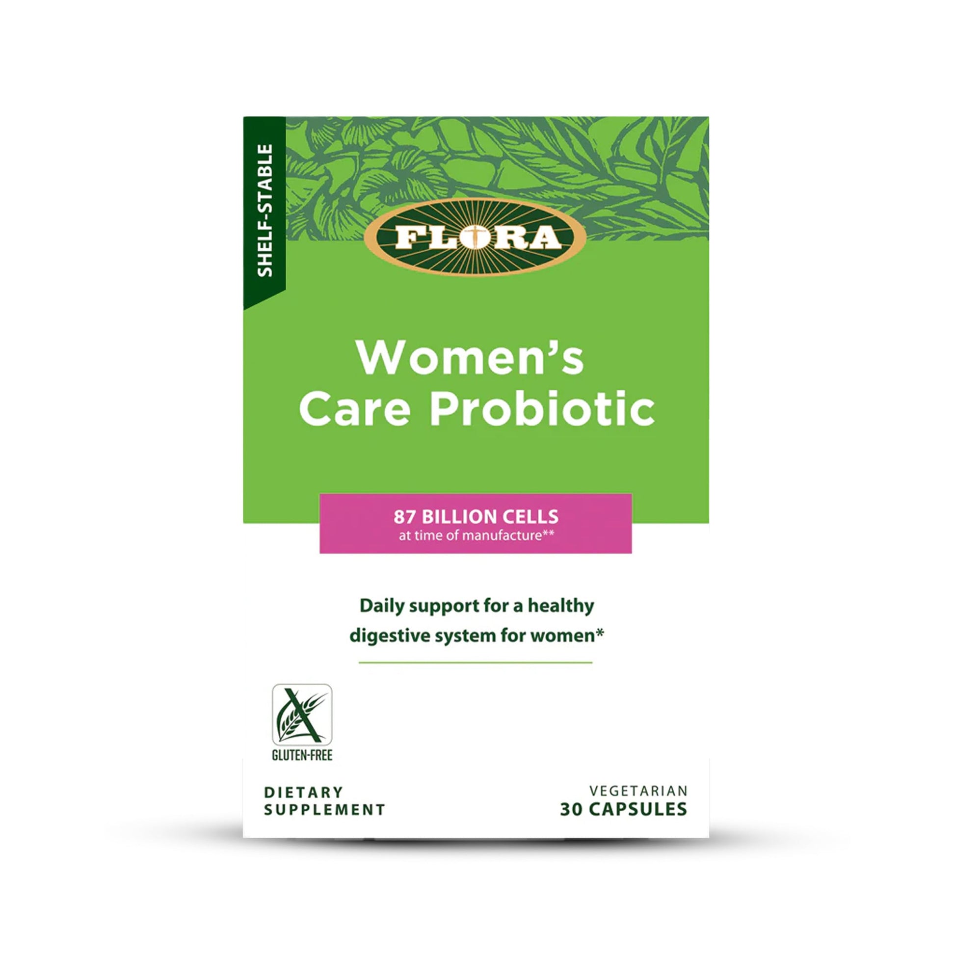 Flora Women's Care Probiotic 87 Billion Cells Vegetarian Capsules, 30 Capsules