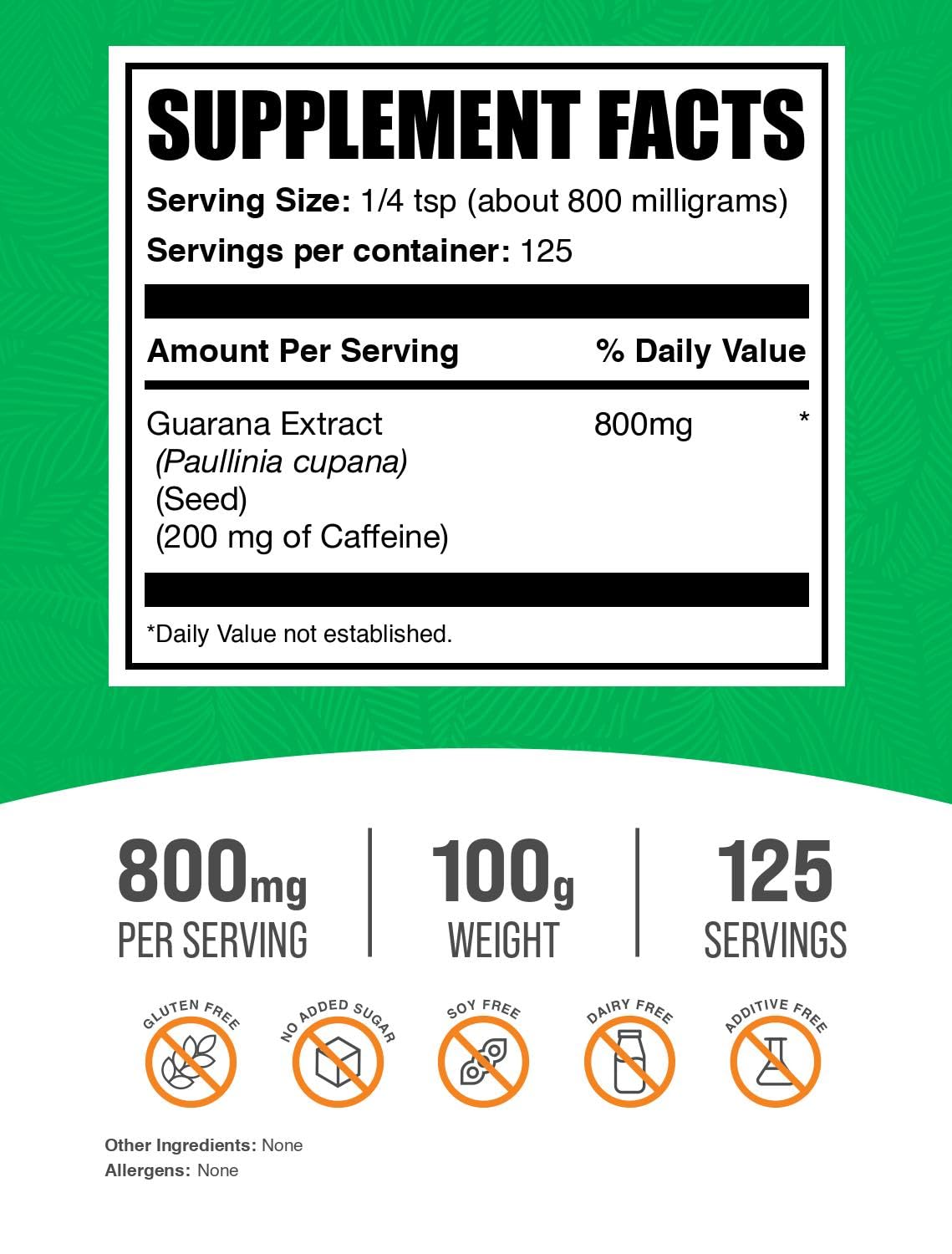 BulkSupplements Guarana Extract Powder 3.52 oz (Pack of 1)