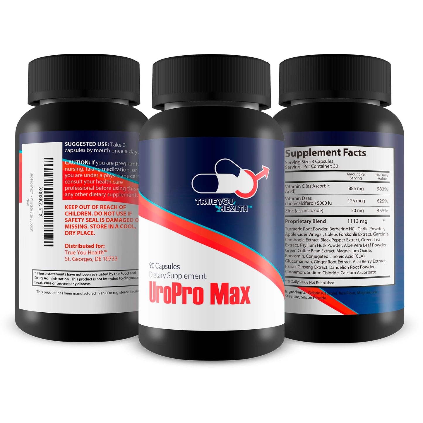 Generic URO Pro Max Natural Prostate Support Capsules, 90 Count