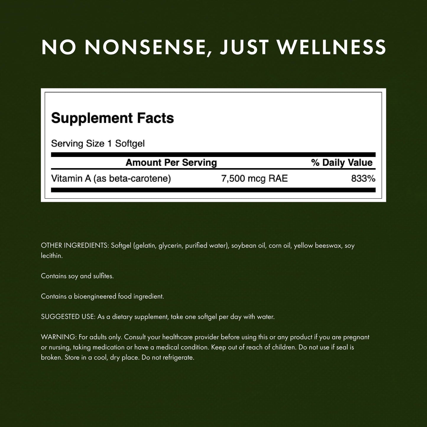 Swanson Beta-Carotene Vitamin A 25,000 IU Softgels, 900 Count