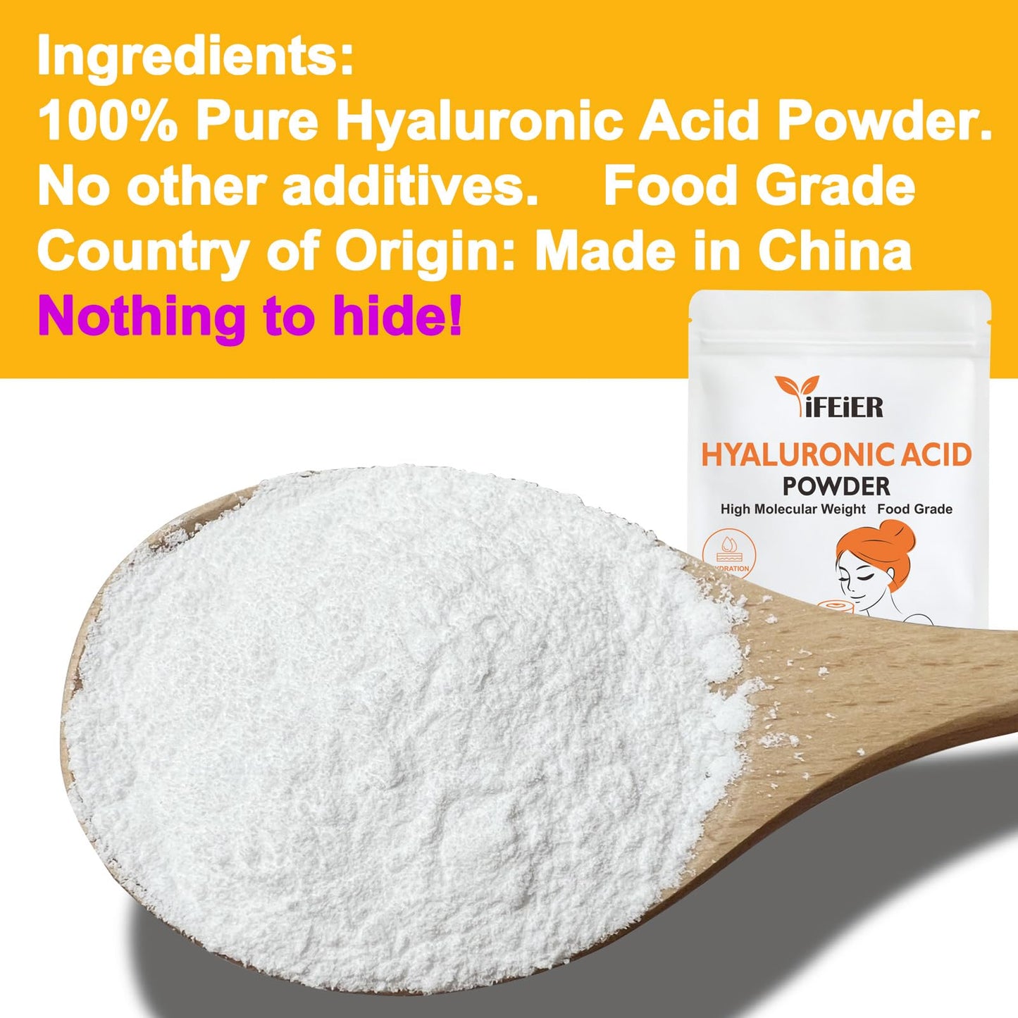 iFEiER Hyaluronic Acid Powder 2.12 oz