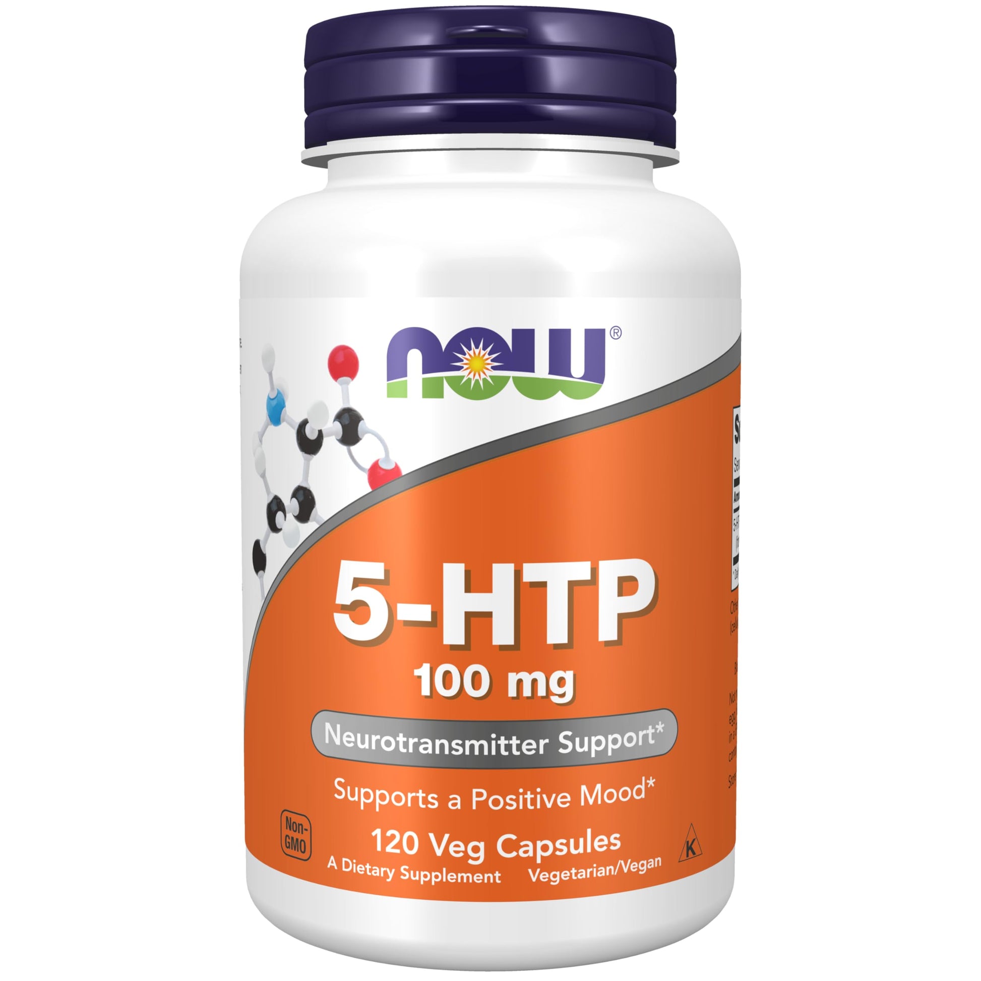 NOW Foods 5-HTP (5-hydroxytryptophan) 100 mg Neurotransmitter Support Capsules 120