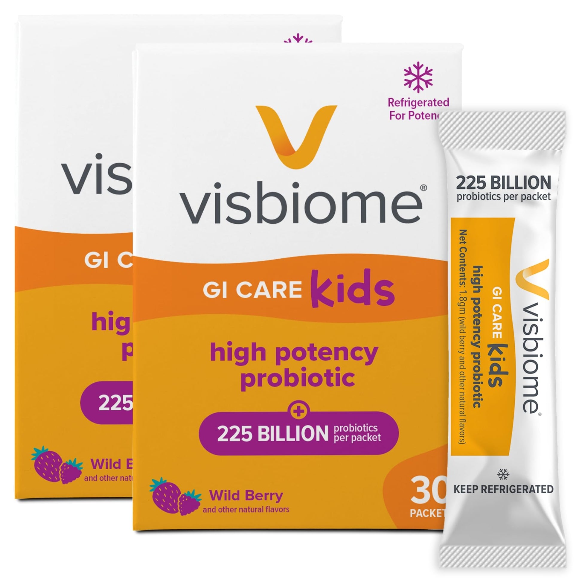 Visbiome GI Care Kids Probiotic Powder, 60 Packets