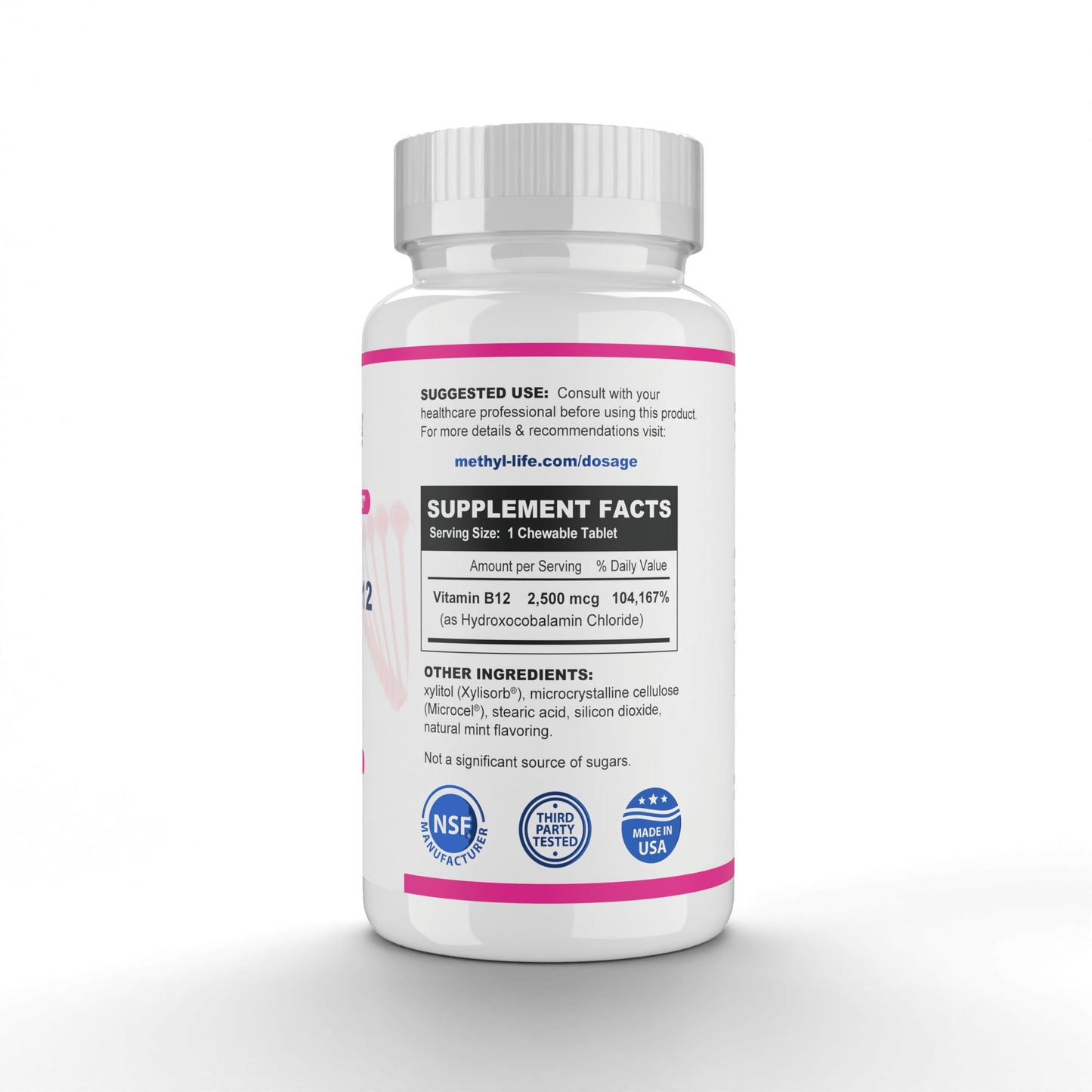 Methyl-Life Hydroxy B12 Sublingual Tablets, 90 Tablets