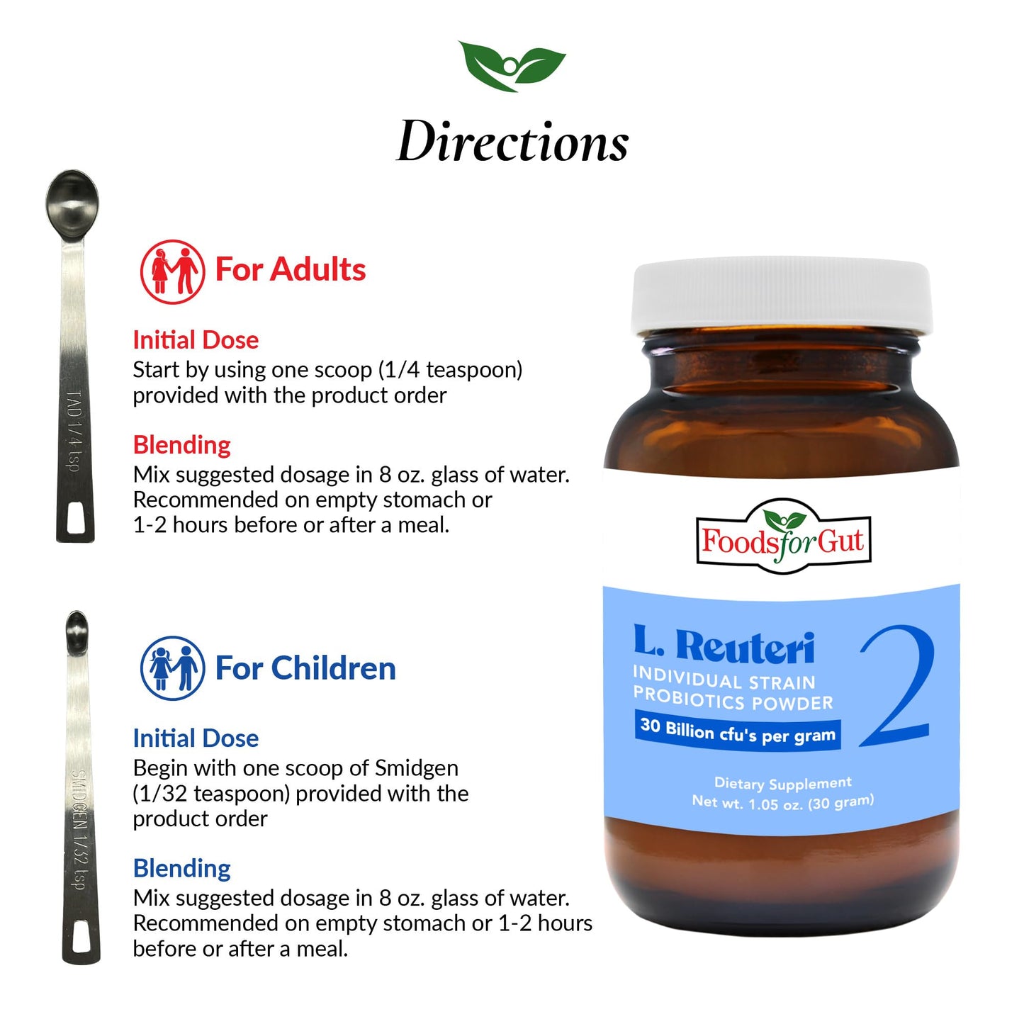 Foods For Gut Lactobacillus Reuteri 2 Probiotic Powder 30 Gram