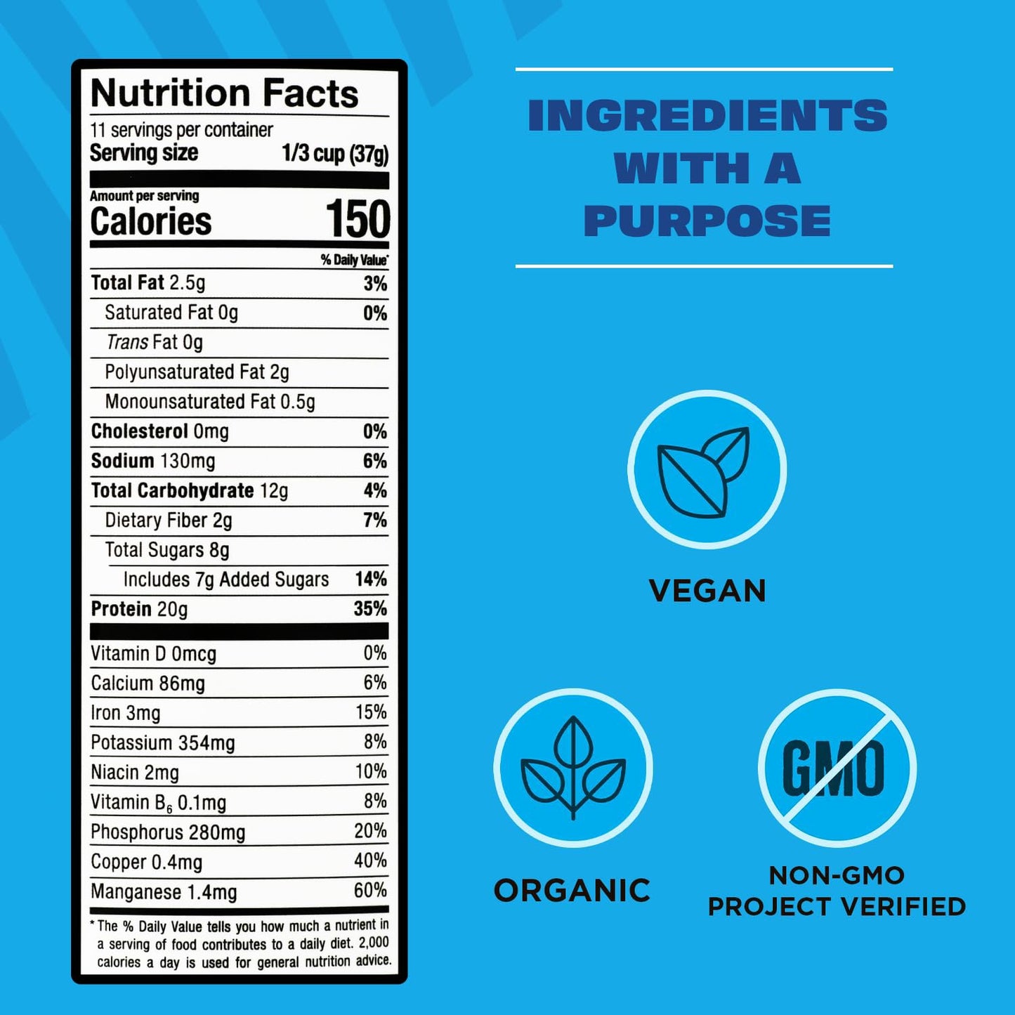 Manitoba Harvest Organic Vanilla Superseed Protein Powder 14.4 Ounce