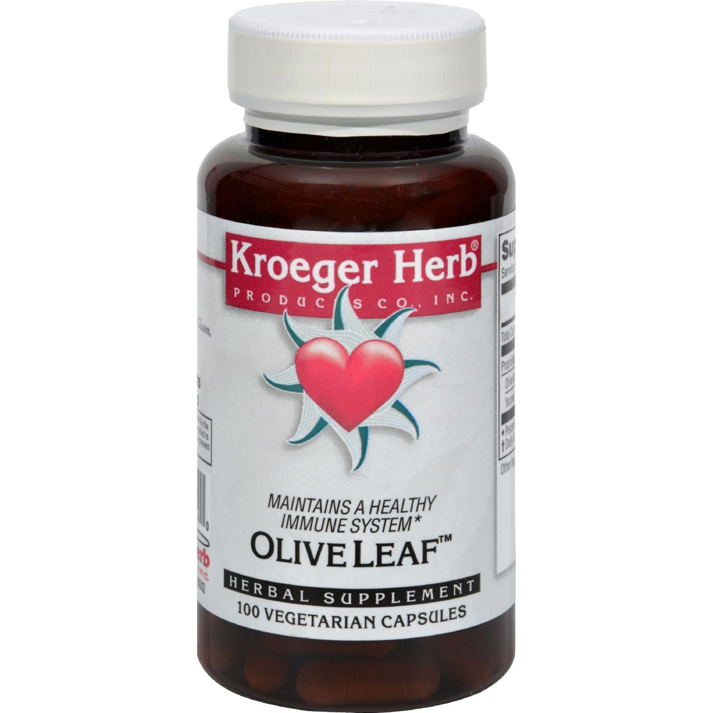 Kroeger Herb Products Olive Leaf Capsules 100 Capsules