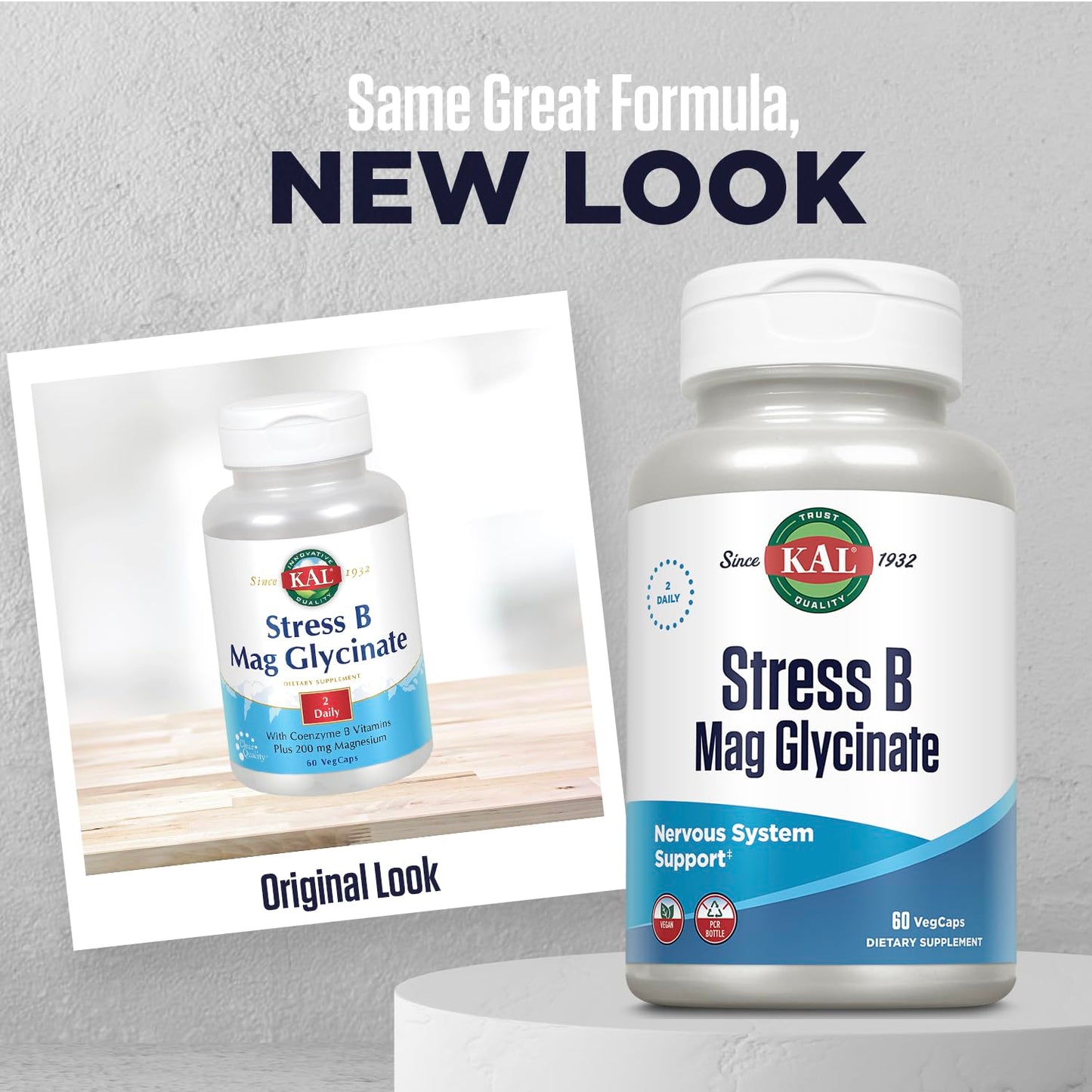 KAL Stress B Mag Glycinate Capsules 60 Count