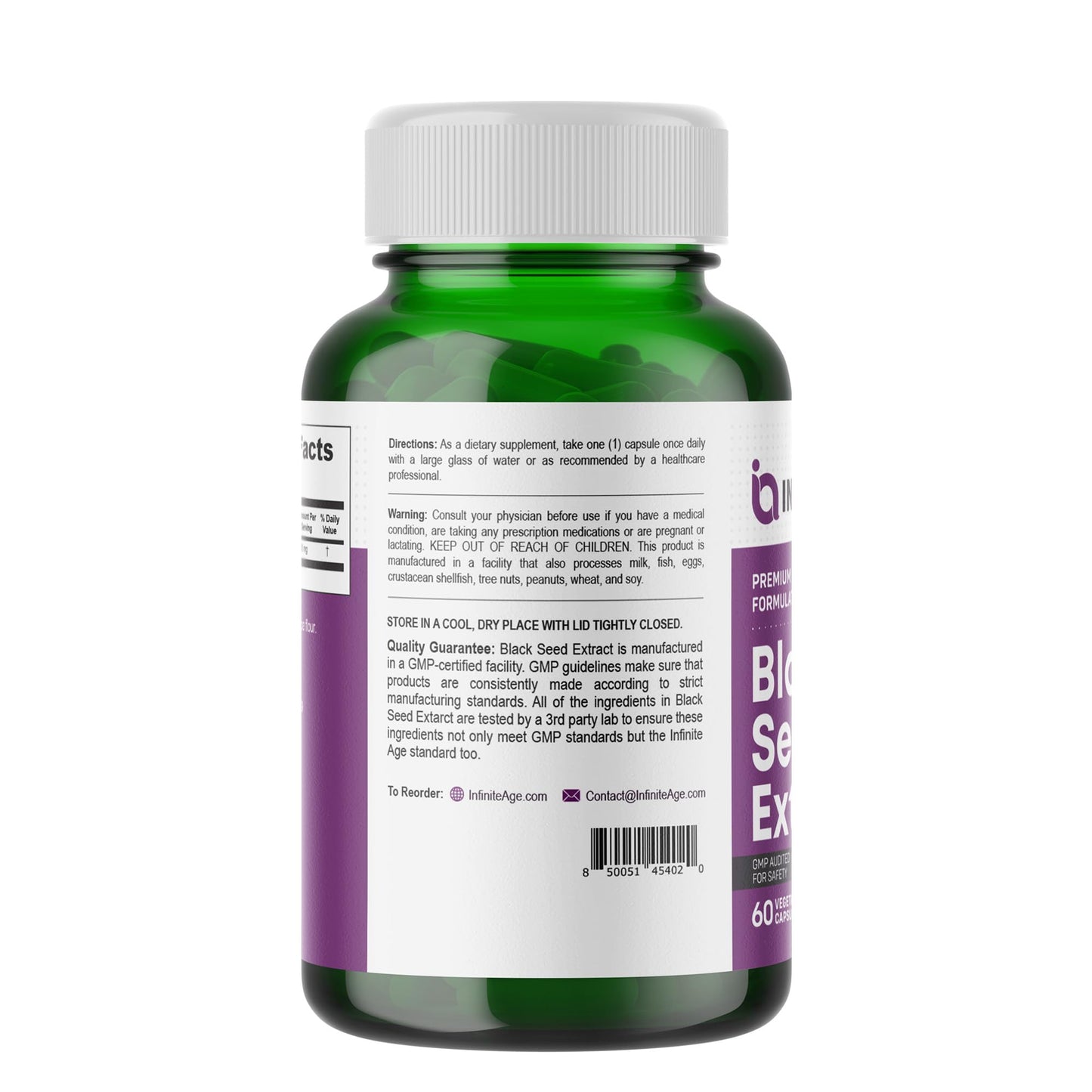 Infinite Age Dry Organic Black Seed Oil Extract Capsules, 60 Count