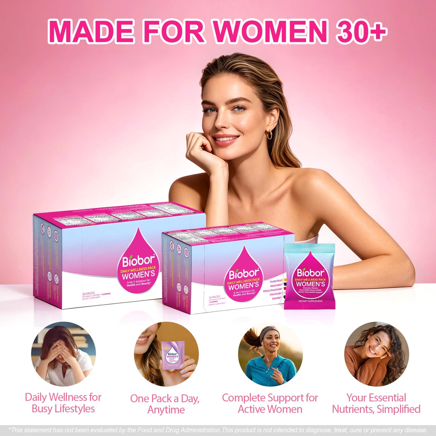 Biobor Women's 30+ Daily Multivitamin Gummy 70 Count