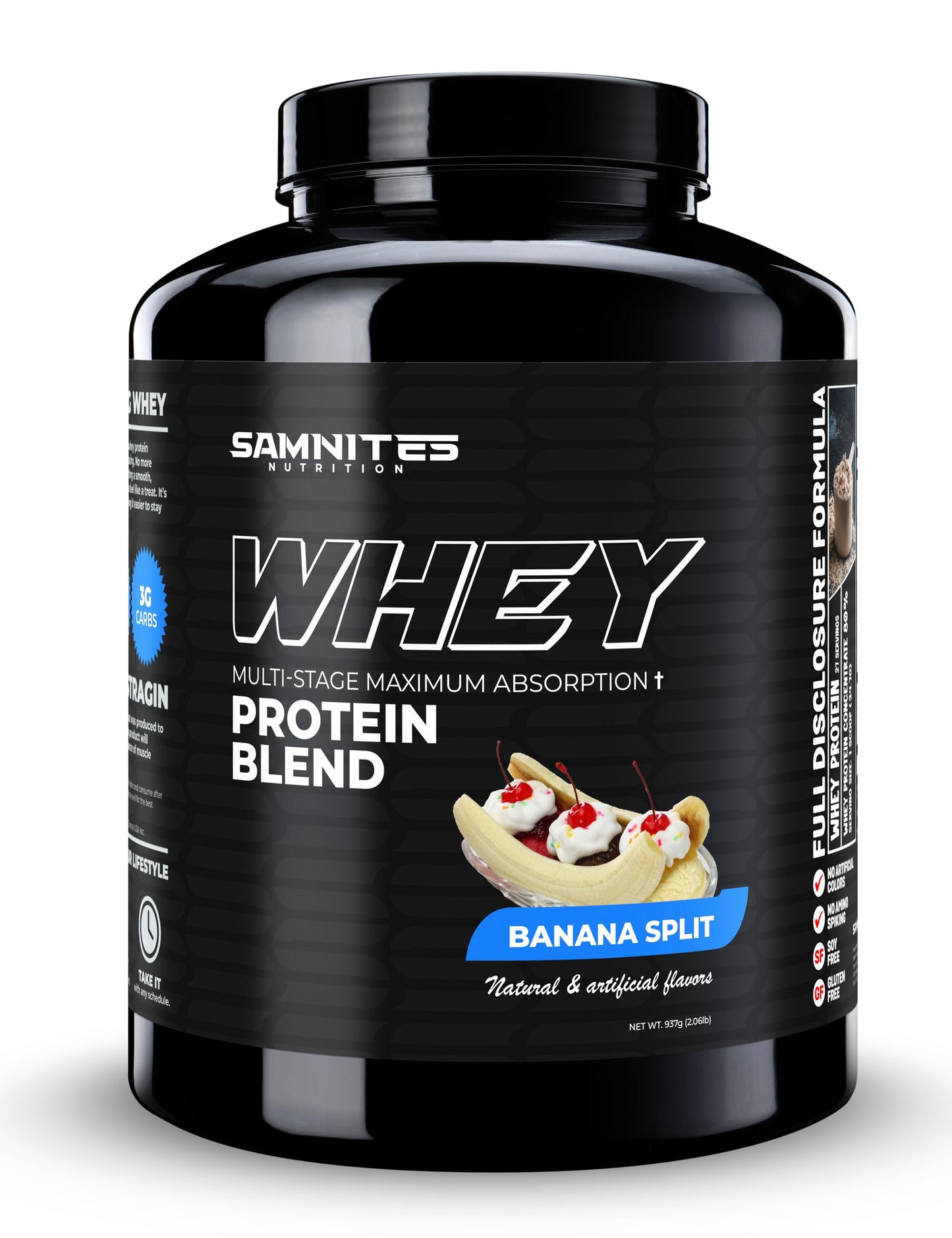 Samnites Nutrition Whey Protein Blend Banana Split Powder, 1.9 lb