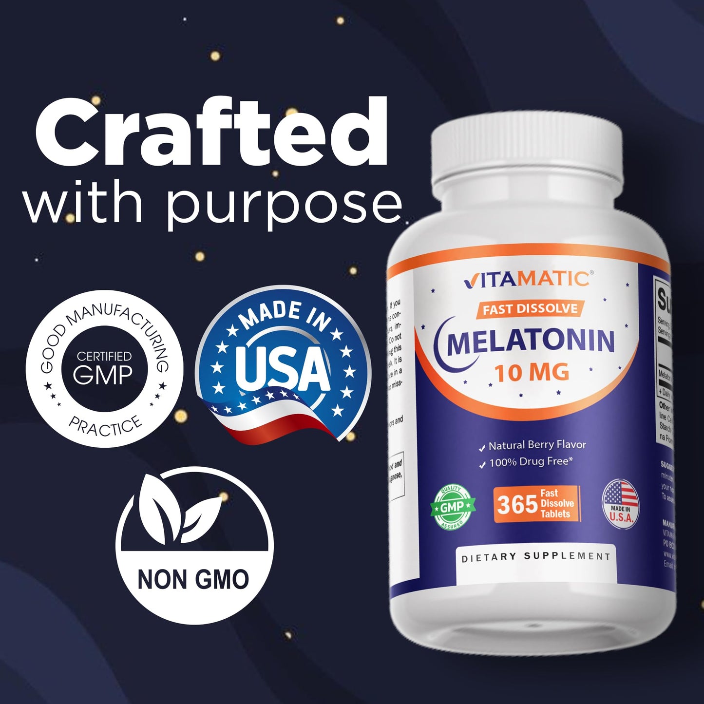 Vitamatic Melatonin 10 mg Tablets 730 Count