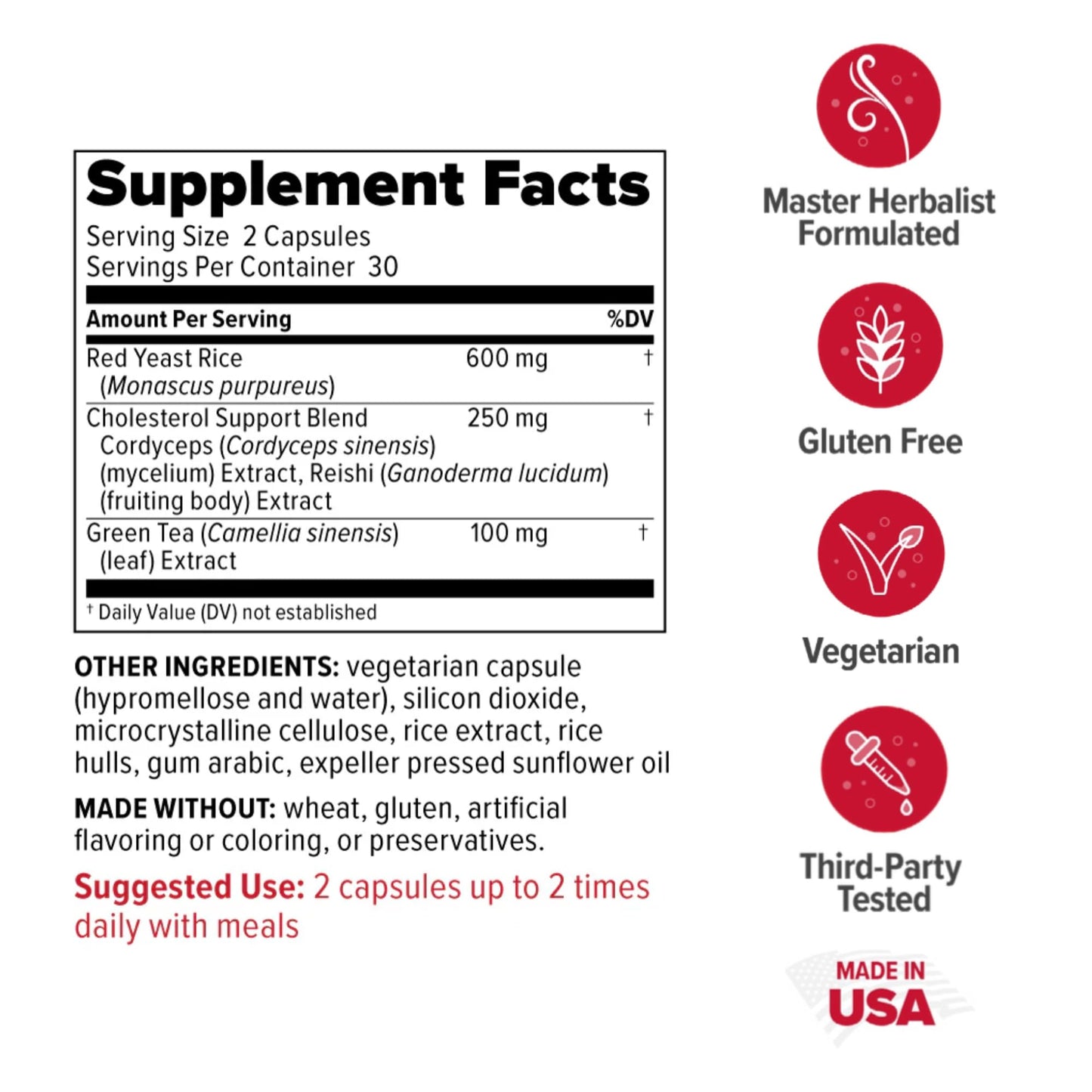 Redd Remedies Cholesterol Triple Care Capsule 60 Count